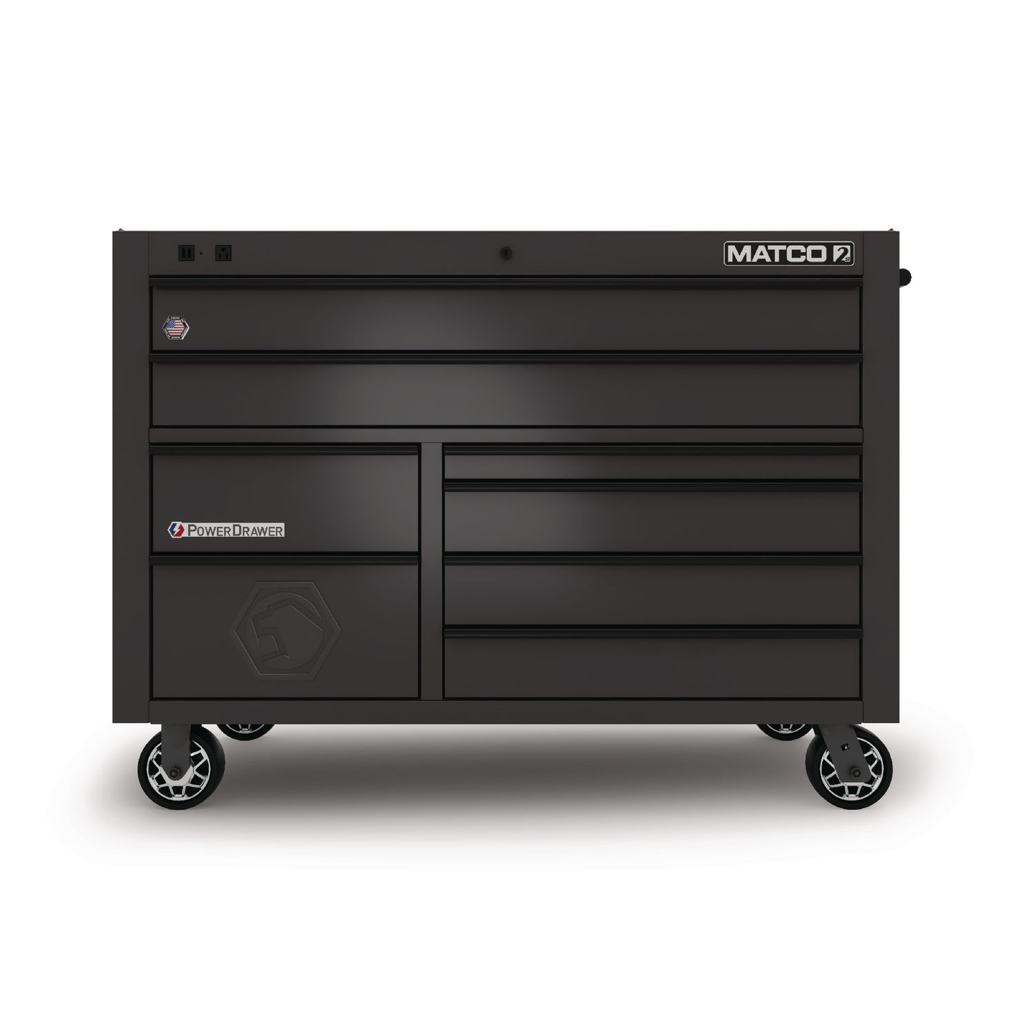 55 x 25 DOUBLE-BAY 2s SERIES TOOLBOX (OUTLAW BLACK/BLACK) 2225TB-BBB | eBaydiy Tools