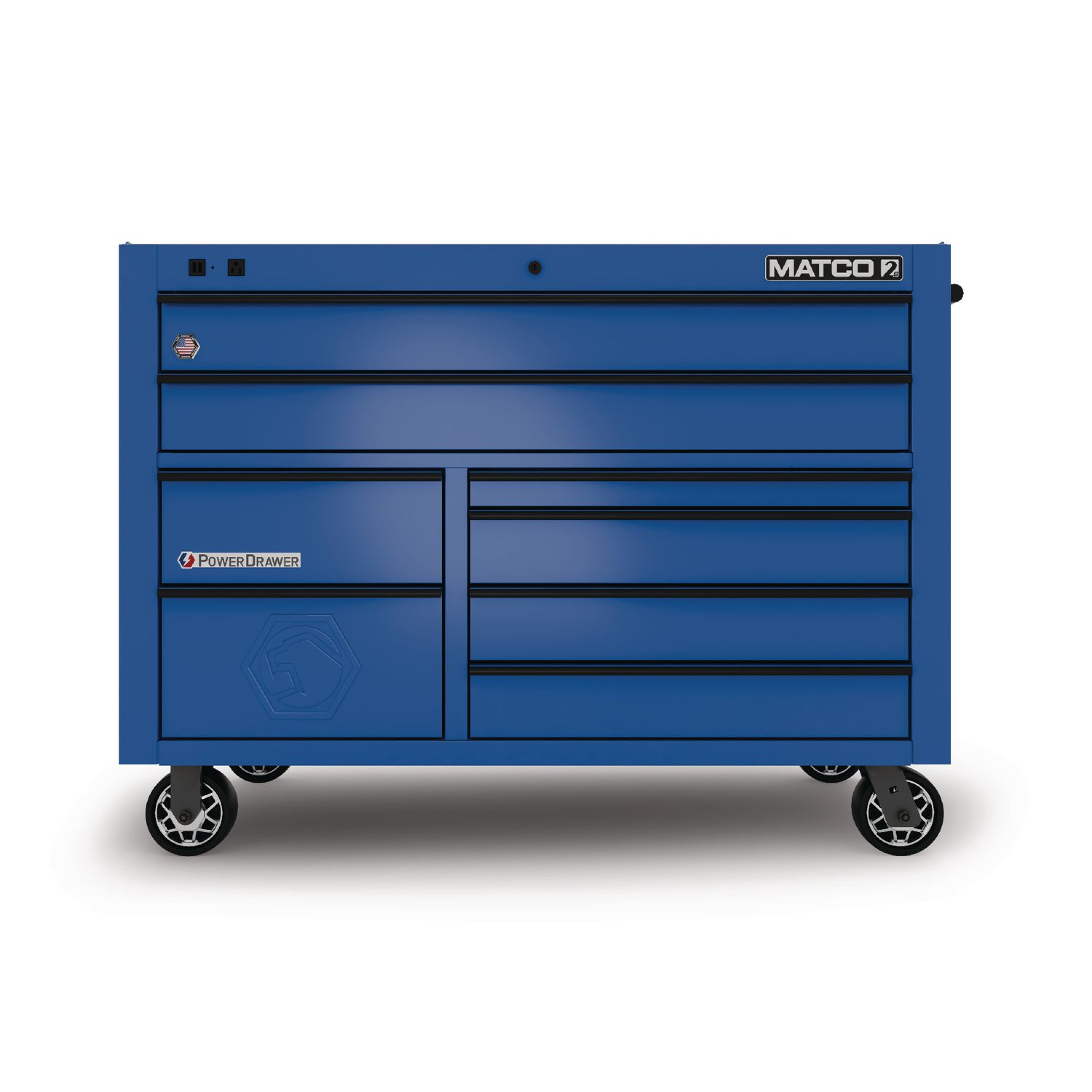 55 x 25 DOUBLE-BAY 2s SERIES TOOLBOX (SAPPHIRE BLUE/BLACK) 2225TB-DDB | eBaydiy Tools