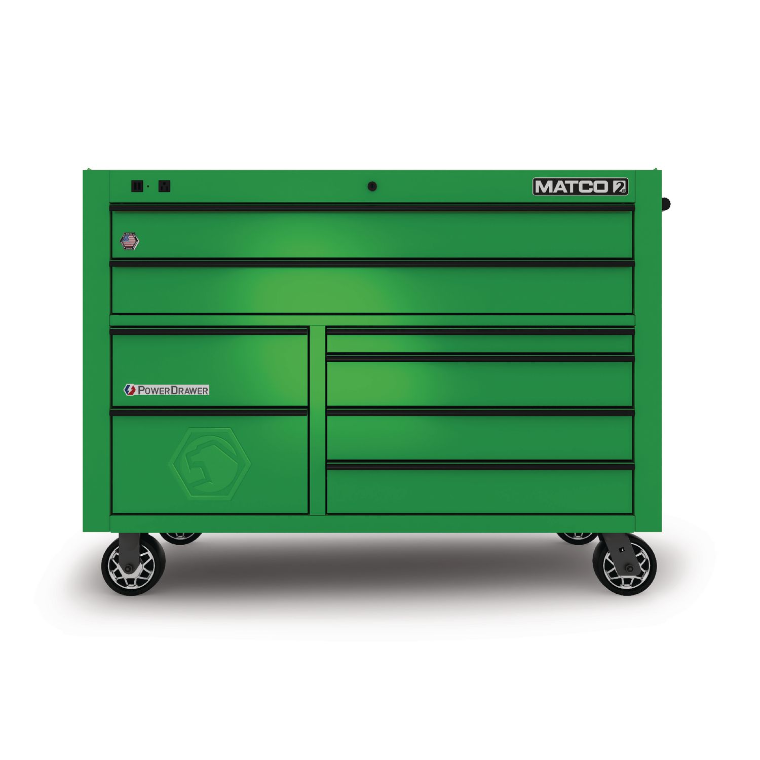 55 x 25 DOUBLE-BAY 2s SERIES TOOLBOX (SCREAMIN' GREEN™/BLACK) 2225TB-GGB | eBaydiy Tools