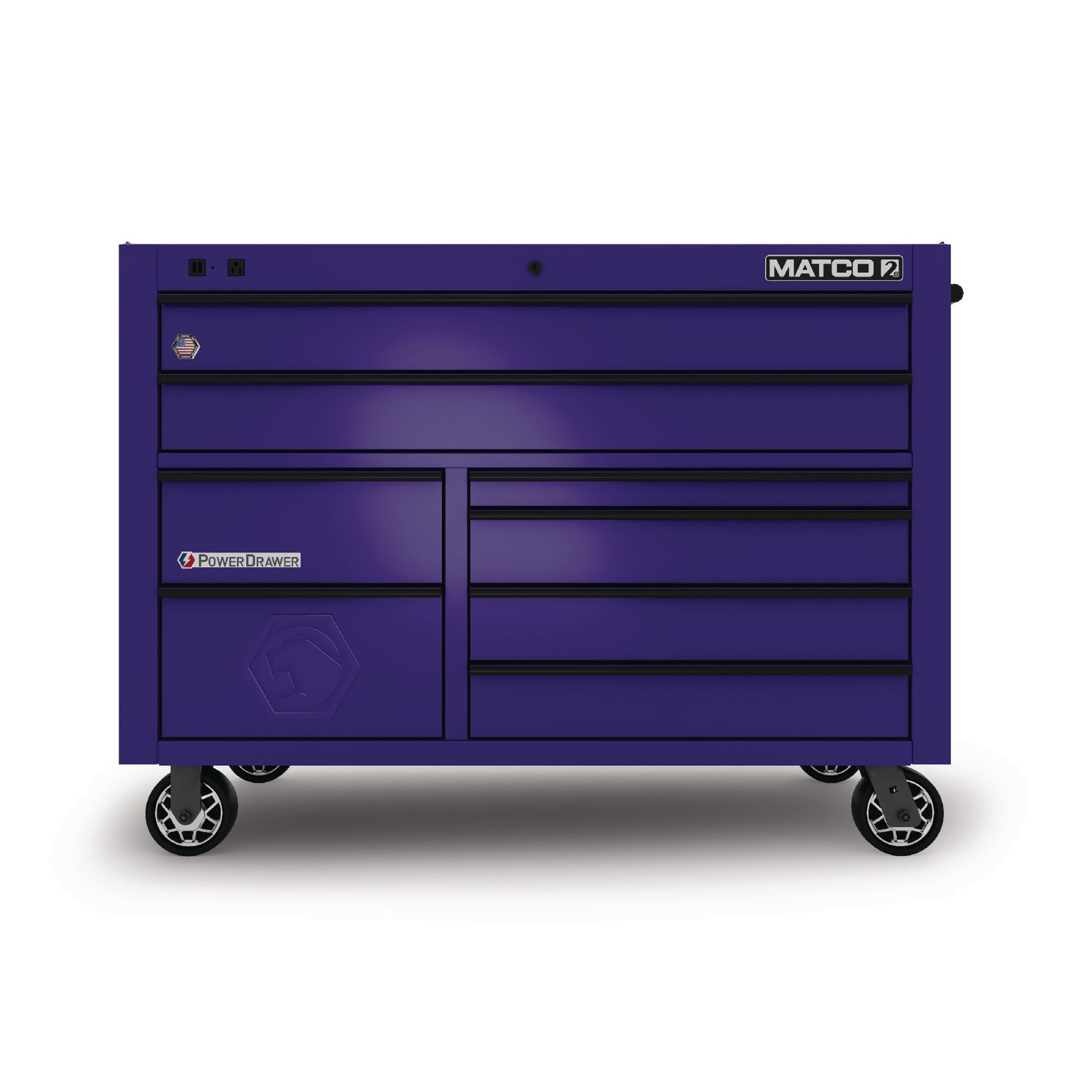 55 x 25 DOUBLE-BAY 2s SERIES TOOLBOX (ELECTRIC PURPLE/BLACK) 2225TB-PPB | eBaydiy Tools