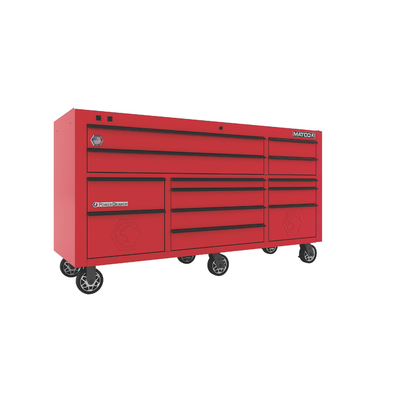 75 x 25 TRIPLE-BAY 2s SERIES TOOLBOX (FIRE RED/BLACK) 2325TB-RRB | eBaydiy Tools