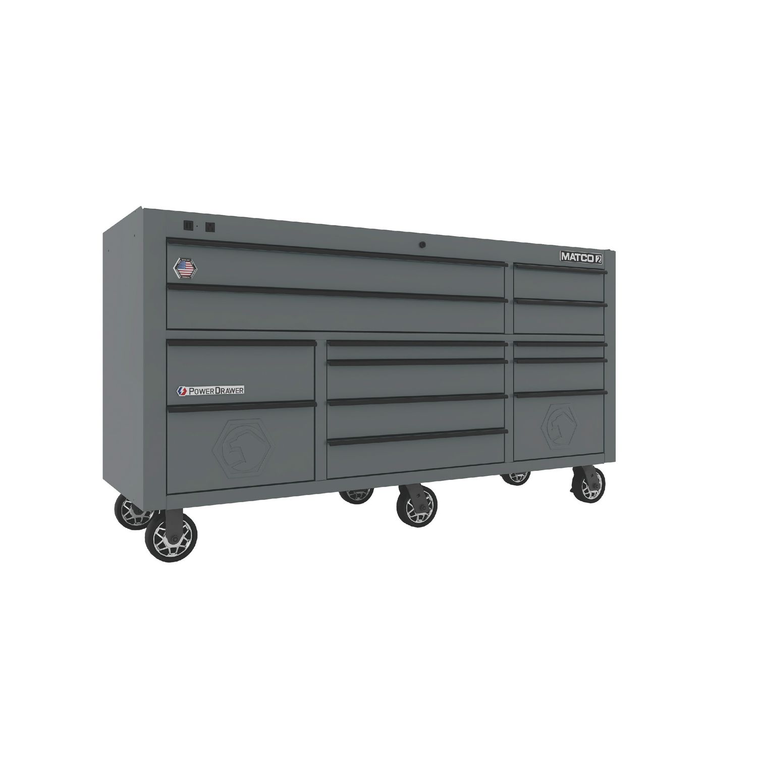 75 x 25 TRIPLE-BAY 2s SERIES TOOLBOX (THUNDERSTORM GRAY/BLACK) 2325TB-TTB | eBaydiy Tools