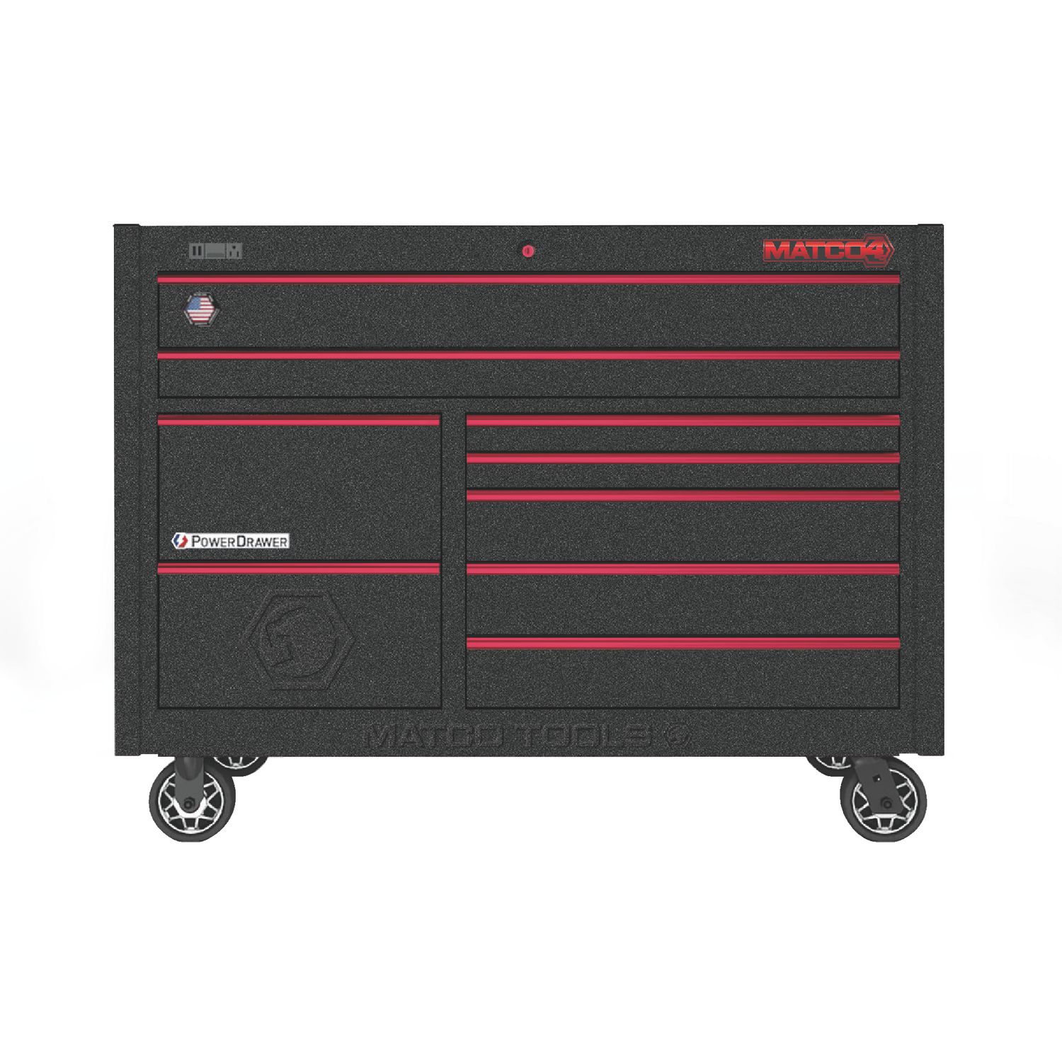 57 x 28 DOUBLE-BAY 4s SERIES TOOLBOX (TOUGH BALLISTIC BLACK/RED) 4228TB-IIR | eBaydiy Tools