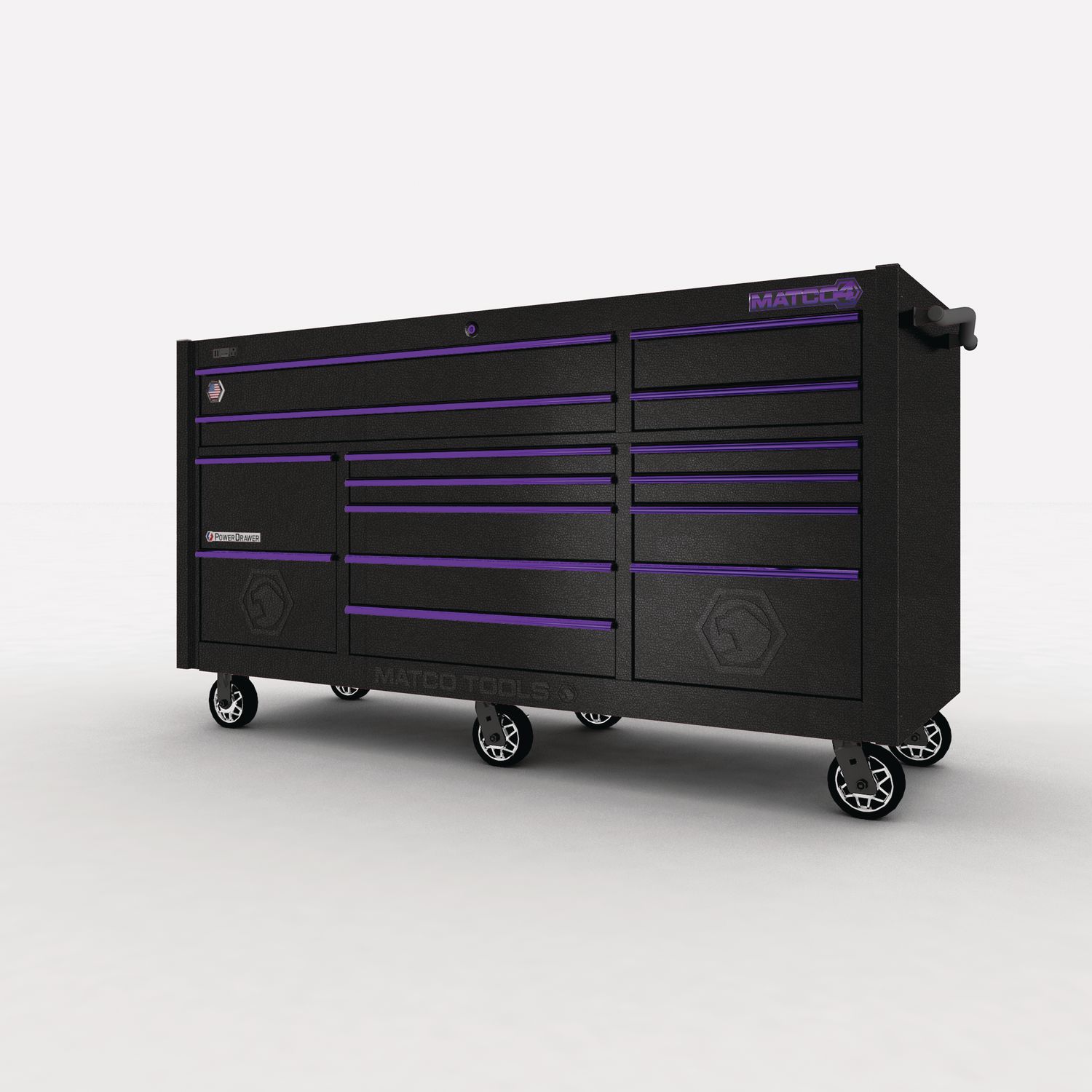 79 x 28 TRIPLE-BAY 4s SERIES TOOLBOX (BLACK VEIN/PURPLE) 4328TB-AAP | eBaydiy Tools