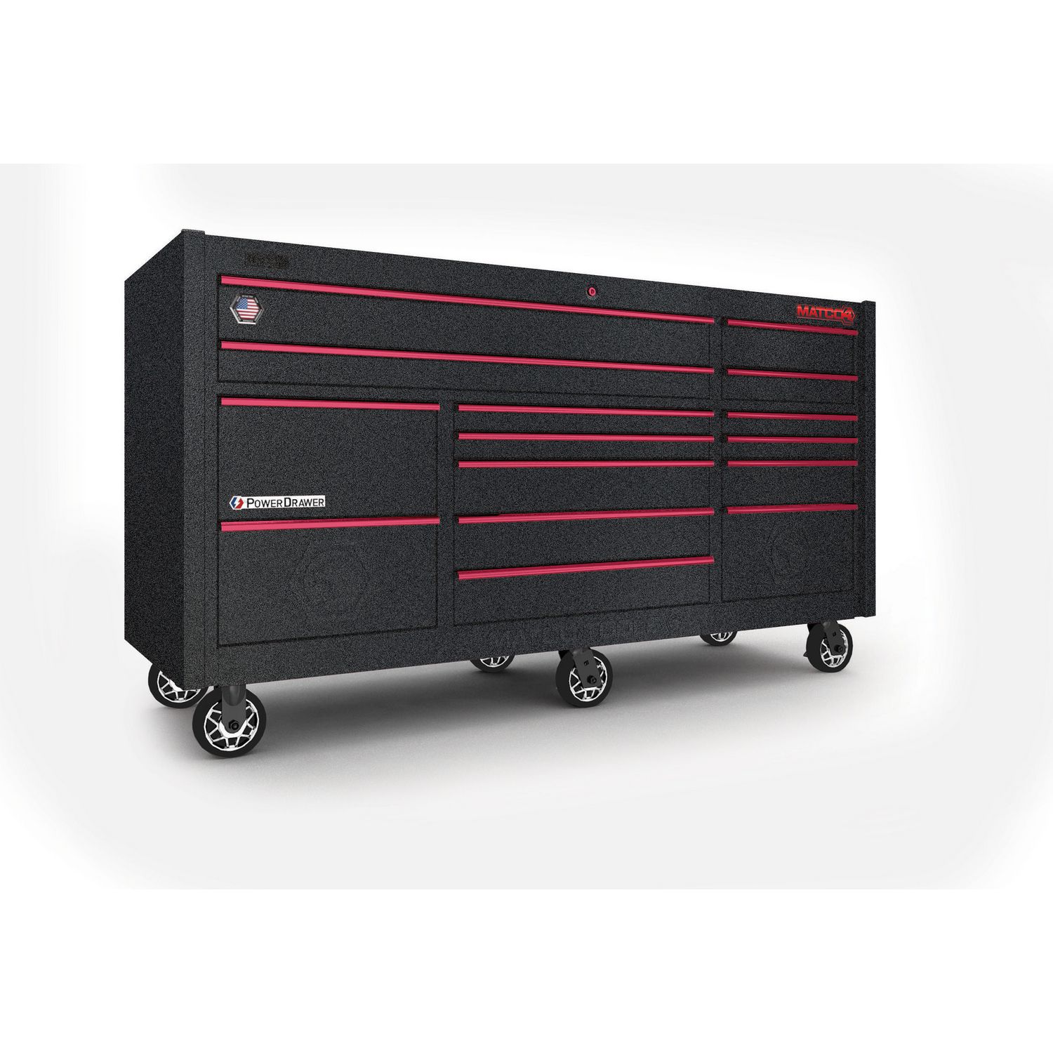 79 x 28 TRIPLE-BAY 4s SERIES TOOLBOX (TOUGH BALLISTIC BLACK/RED) 4328TB-IIR | eBaydiy Tools