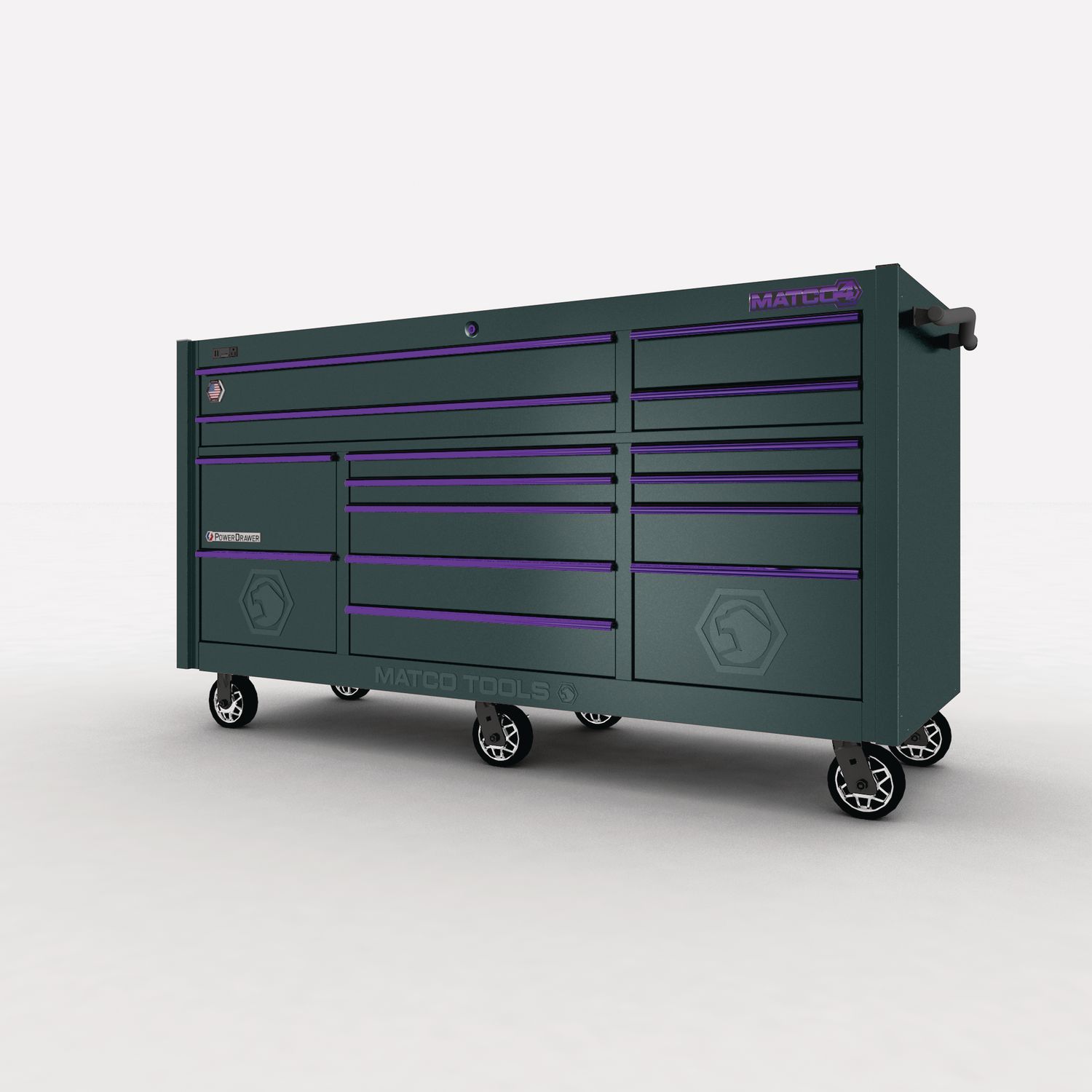 79 x 28 TRIPLE-BAY 4s SERIES TOOLBOX (THUNDERSTORM GRAY/PURPLE) 4328TB-TTP | eBaydiy Tools