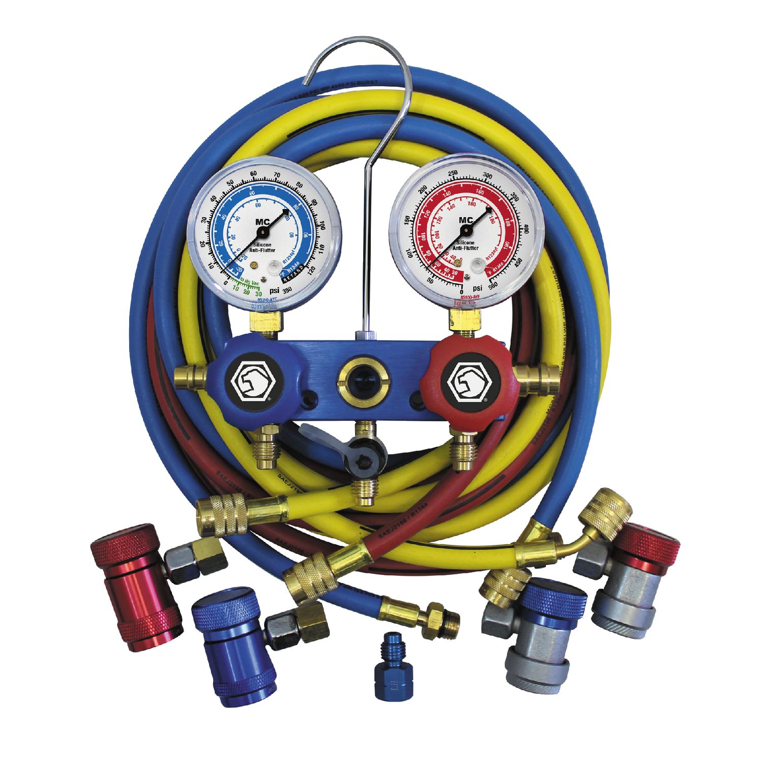 DUAL ALUMINUM R134A AND R1234YF GAUGE SET 72 HOSES AC89773 | eBaydiy Tools