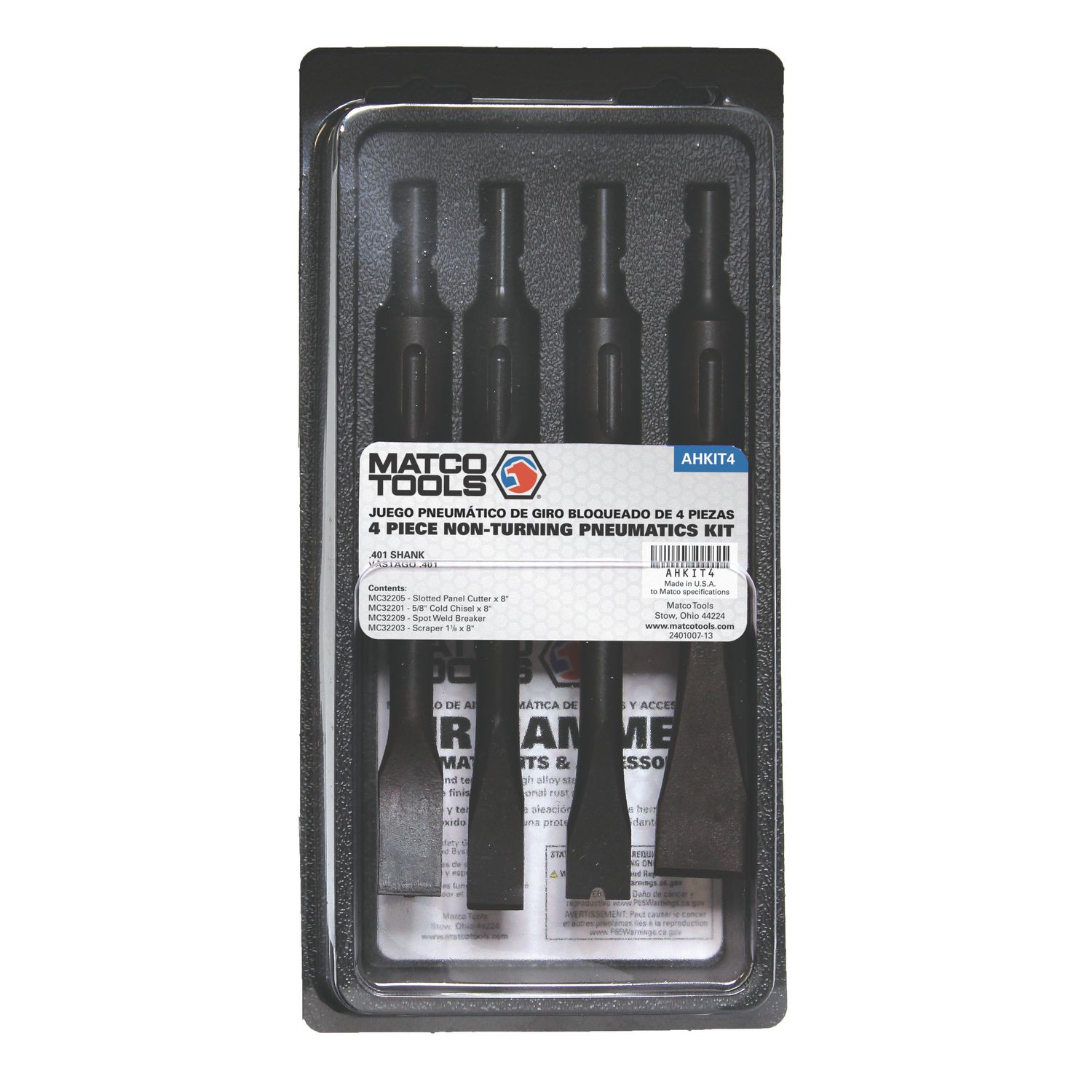 4 PIECE NON-TURNING AUTOMOTIVE UTILITY PNEUMATICS KIT AHKIT4 | eBaydiy Tools