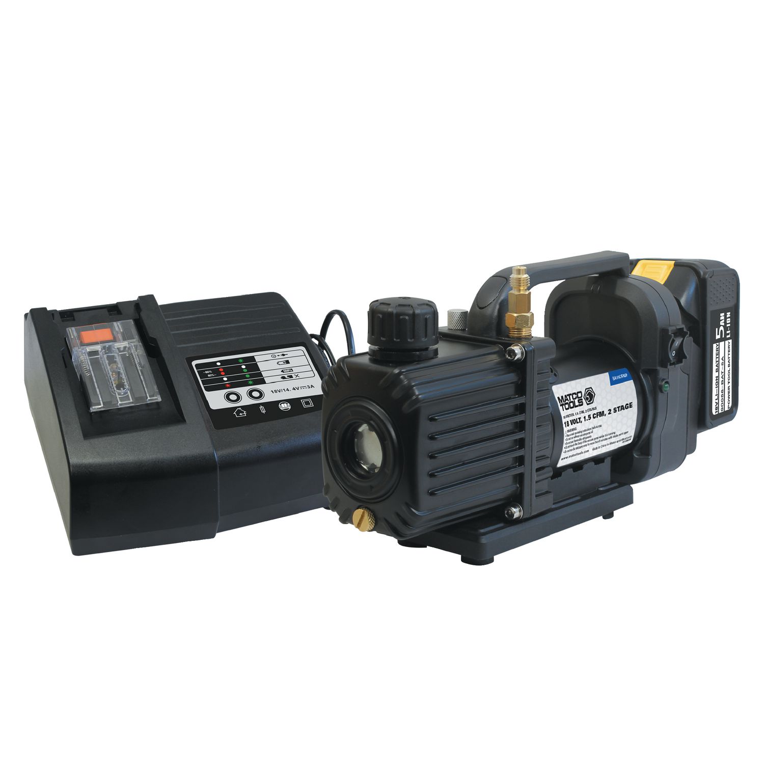 18V 1.5 CFM CORDLESS 2 STAGE VACUUM PUMP KIT BA15CFMPKIT | eBaydiy Tools