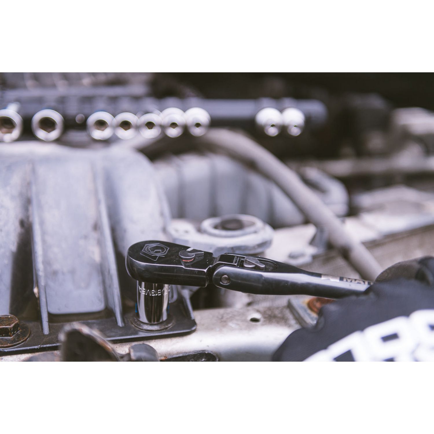 3/8 DRIVE 12-1/2 EIGHTY8 TOOTH BLACK CHROME LOCKING FLEX RATCHET WITH ERGO HANDLE - ORANGE BFR128BLFM | eBaydiy Tools - Image 16