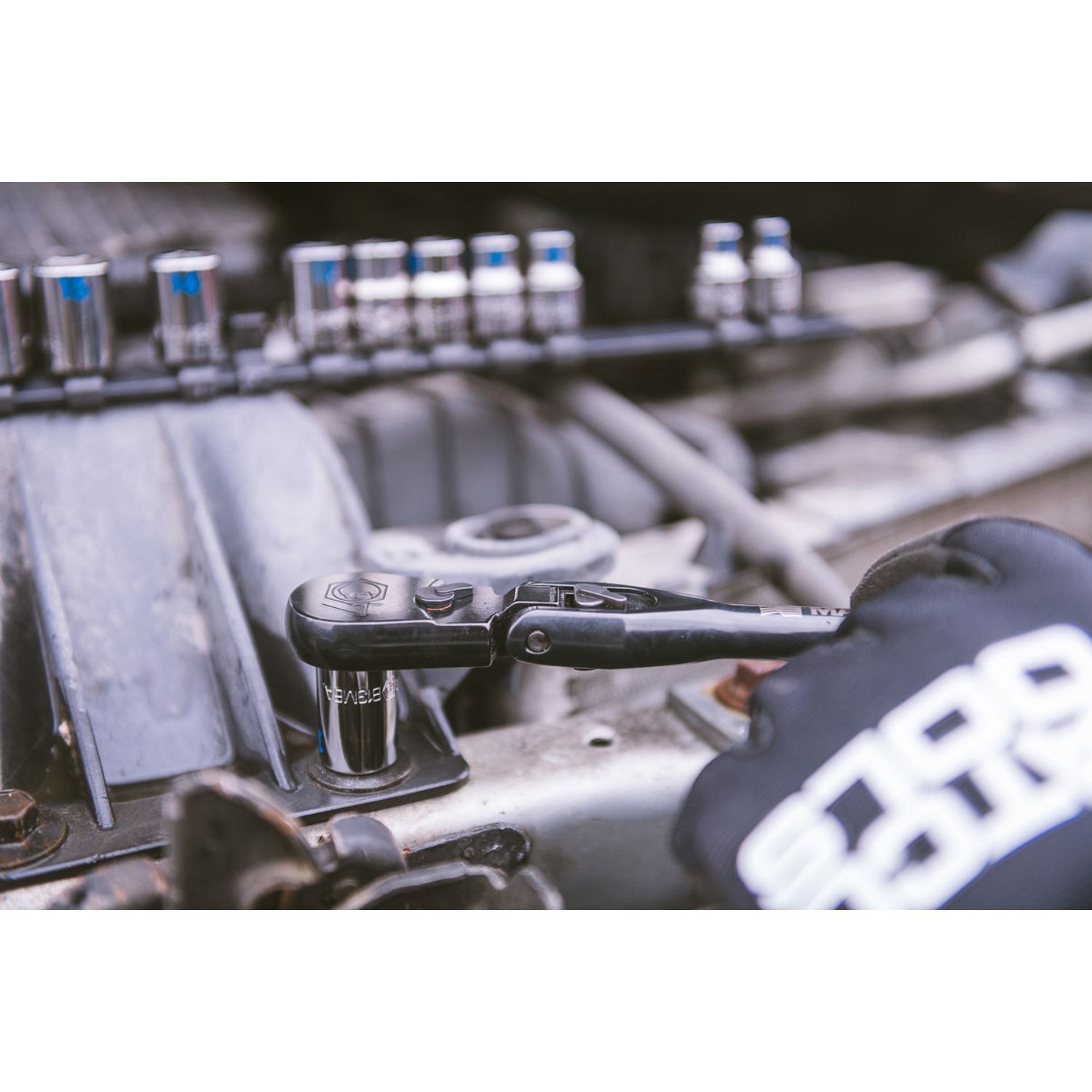 3/8 DRIVE 12-1/2 EIGHTY8 TOOTH BLACK CHROME LOCKING FLEX RATCHET WITH ERGO HANDLE - ORANGE BFR128BLFM | eBaydiy Tools - Image 18