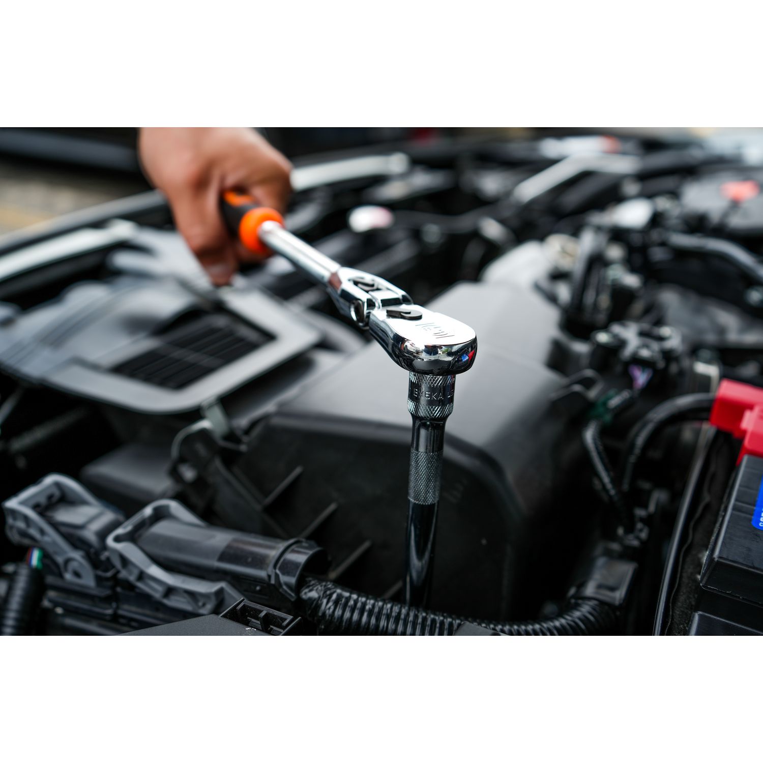 3/8 DRIVE 4 PIECE 12 EIGHTY8 TOOTH LOCKING FLEX RATCHET WITH CHROME EXTENSIONS 3, 6 AND 8 SET - ORANGE BFR128SETM | eBaydiy Tools - Image 9