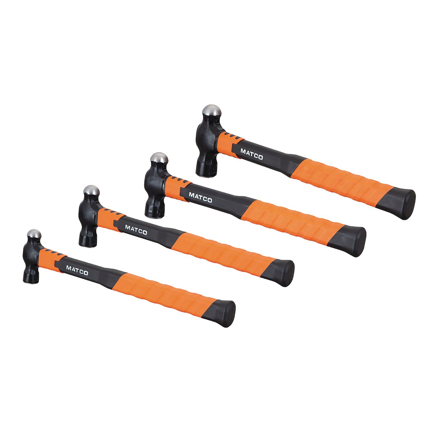 4-16 OZ. BALL PEEN HAMMER SET WITH FIBERGLASS GRIP HANDLES - 4 PIECE, ORANGE BHG4SETSMM | eBaydiy Tools