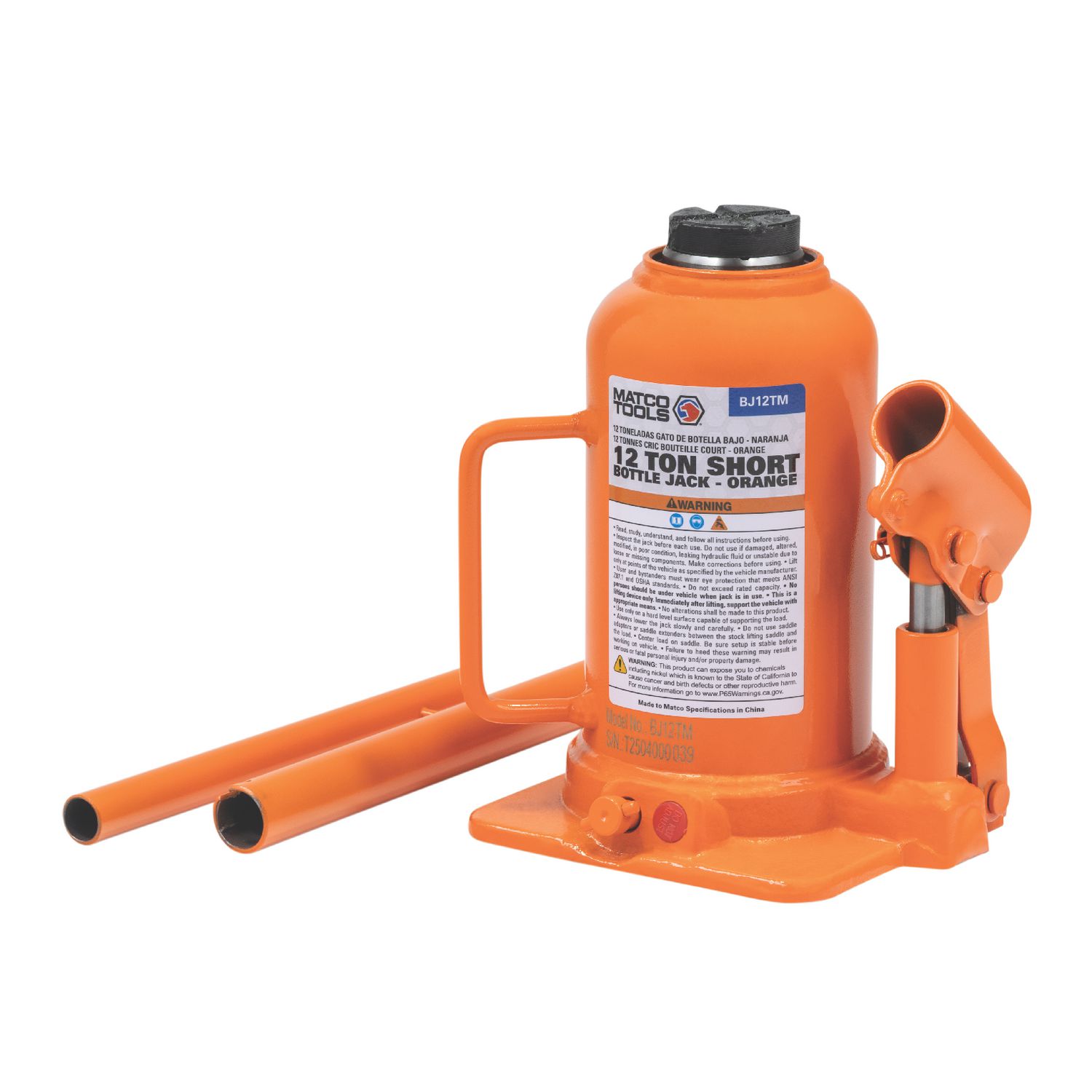 12 TON SHORTY HYD BOTTLE JACK ORANGE BJ12TM | eBaydiy Tools