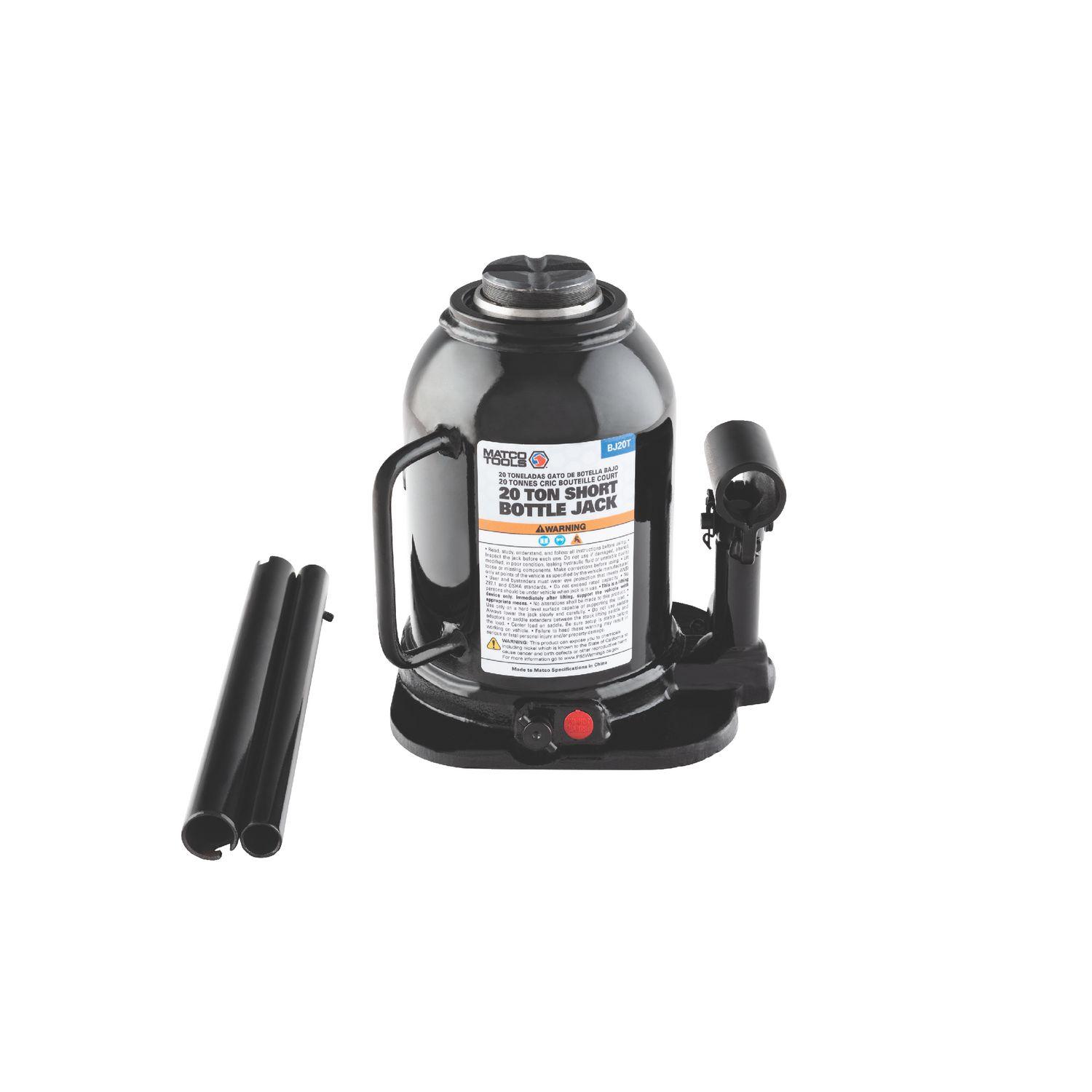 20 TON SHORTY HYDRAULIC BOTTLE JACK BJ20T | eBaydiy Tools