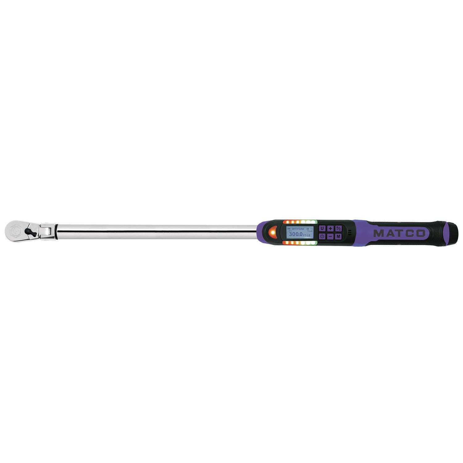 1/2 DRIVE FLEX HEAD 30-300 FT. LBS. ELECTRONIC TORQUE WRENCH WITH ANGLE - PURPLE ETWC300FKBP | eBaydiy Tools