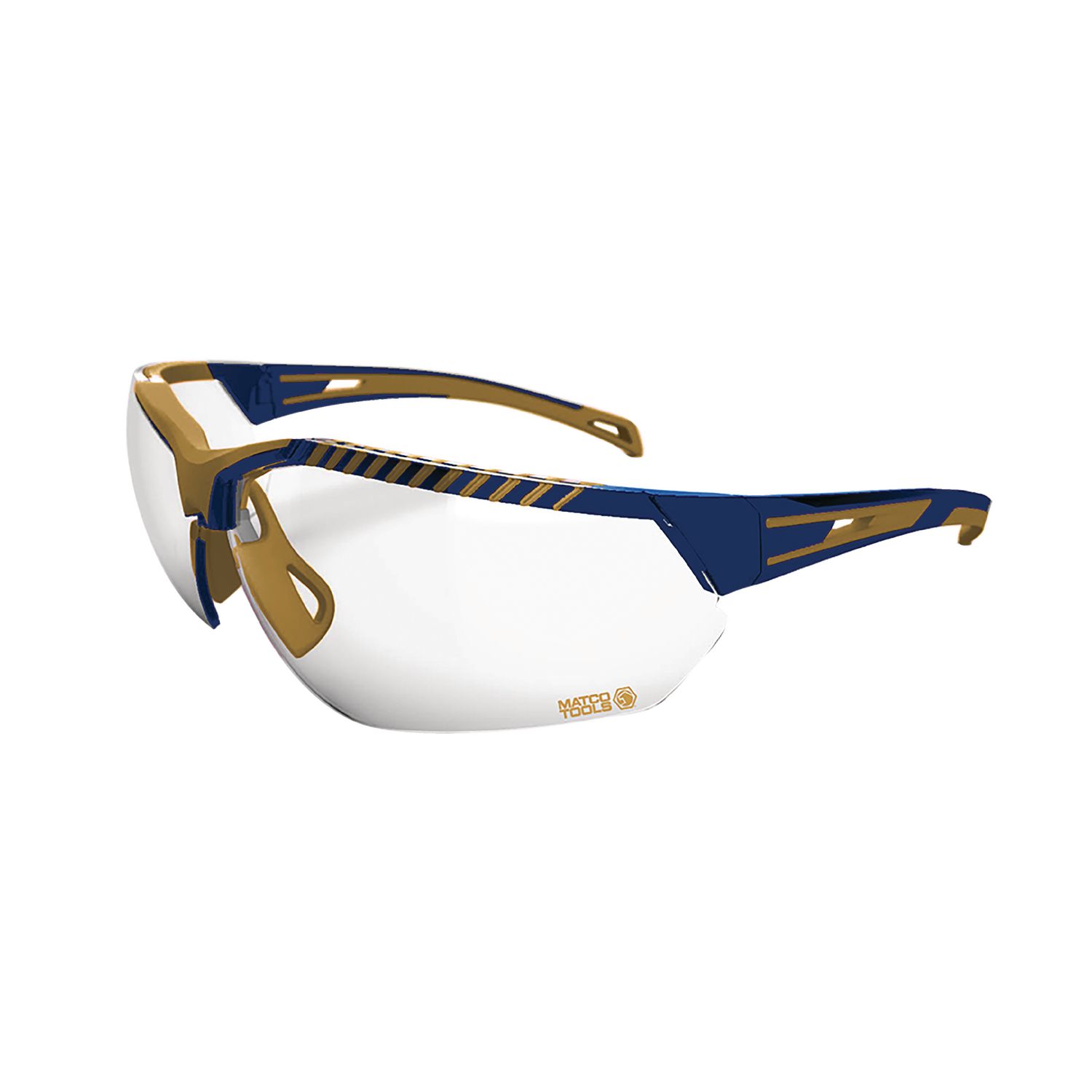 FORCEFLEX SAFETY GLASSES BLUE/GOLD MATCO HALF FRAME WITH ANTI-FOG CLEAR LENSES FF4BGCLR-FH | eBaydiy Tools