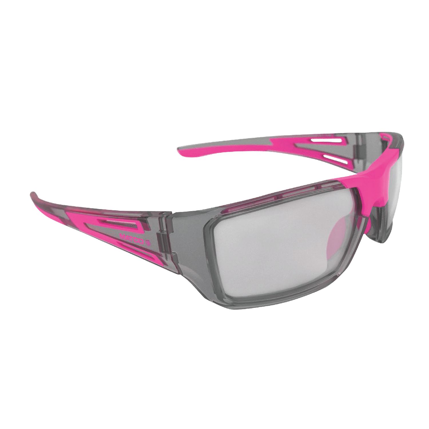 TOOLS FOR THE CAUSE FORCEFLEX SAFETY GLASSES PINK/GRAY FULL FRAME WITH CLEAR LENSES FF5GPTCLR | eBaydiy Tools
