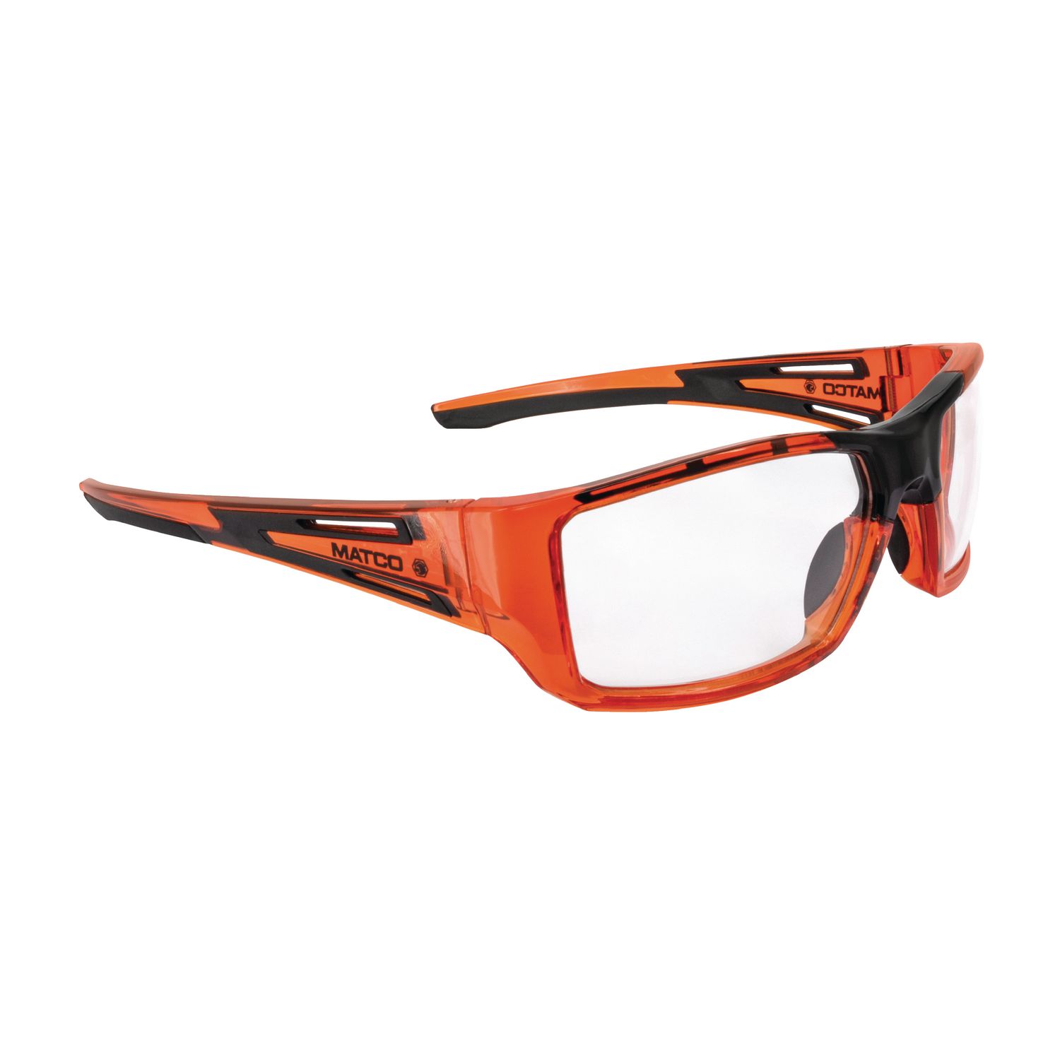 FORCEFLEX SAFETY GLASSES ORANGE FULL FRAME WITH CLEAR LENSES FF5OTCLR | eBaydiy Tools
