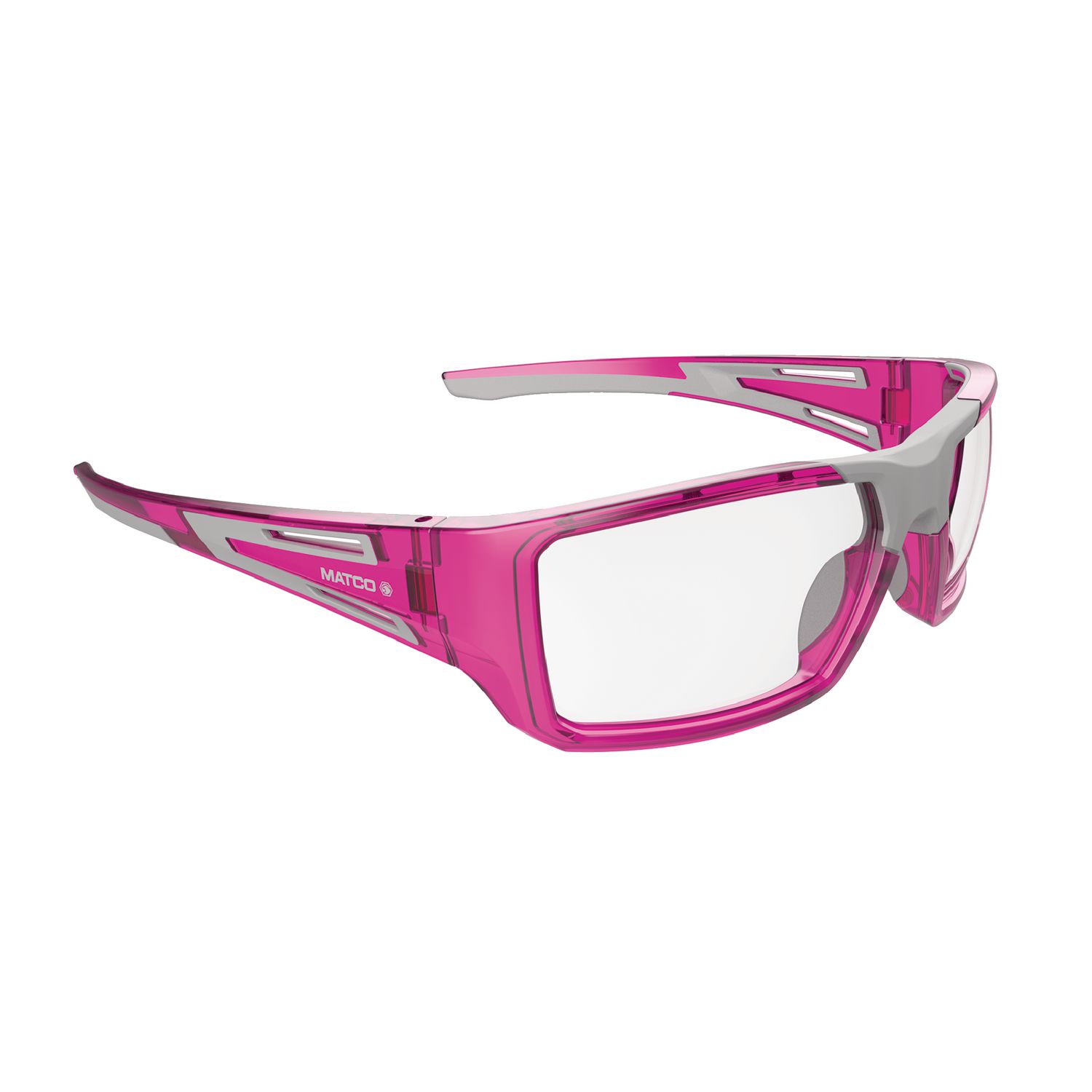 TOOLS FOR THE CAUSE FORCEFLEX SAFETY GLASSES PINK/GRAY FULL FRAME WITH CLEAR LENSES FF5PKTCLR | eBaydiy Tools