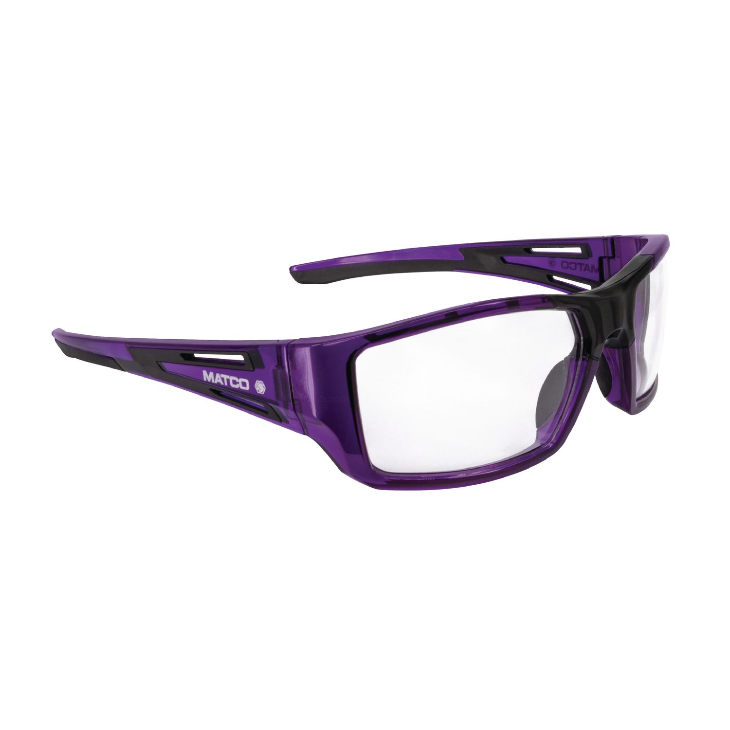 FORCEFLEX SAFETY GLASSES PURPLE FULL FRAME WITH CLEAR LENSES FF5PRTCLR | eBaydiy Tools