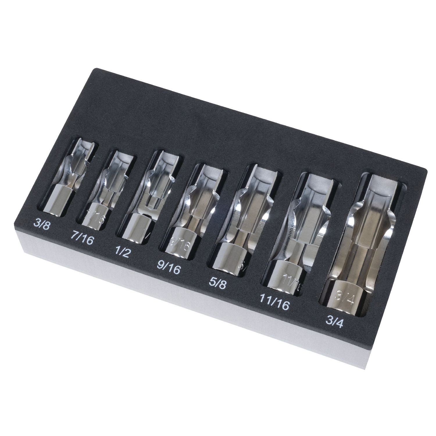 3/8 DRIVE 6-POINT SAE FLARE NUT SOCKET SET, 7 PIECE FNS7PC | eBaydiy Tools