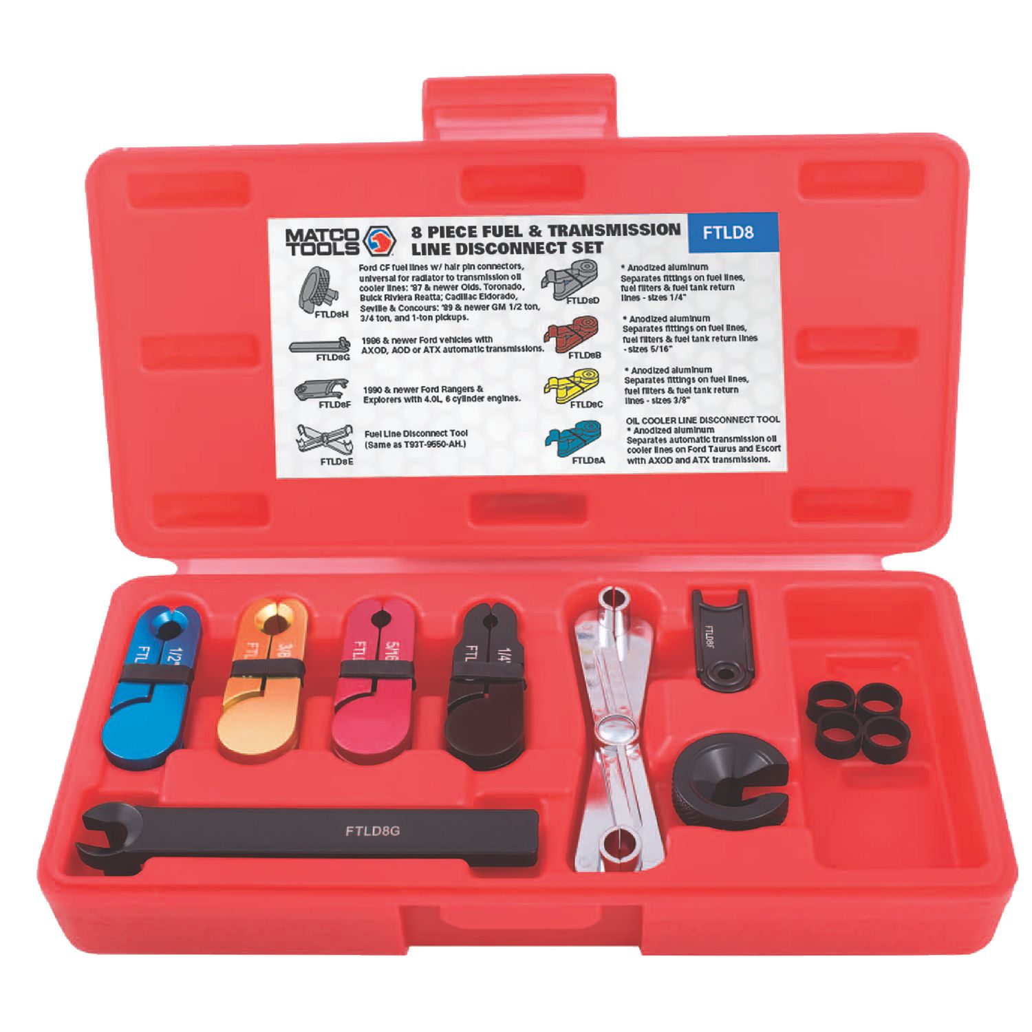 8 PIECE FUEL AND TRANSMISSION LINE DISCONNECT SET FTLD8 | eBaydiy Tools - Image 2