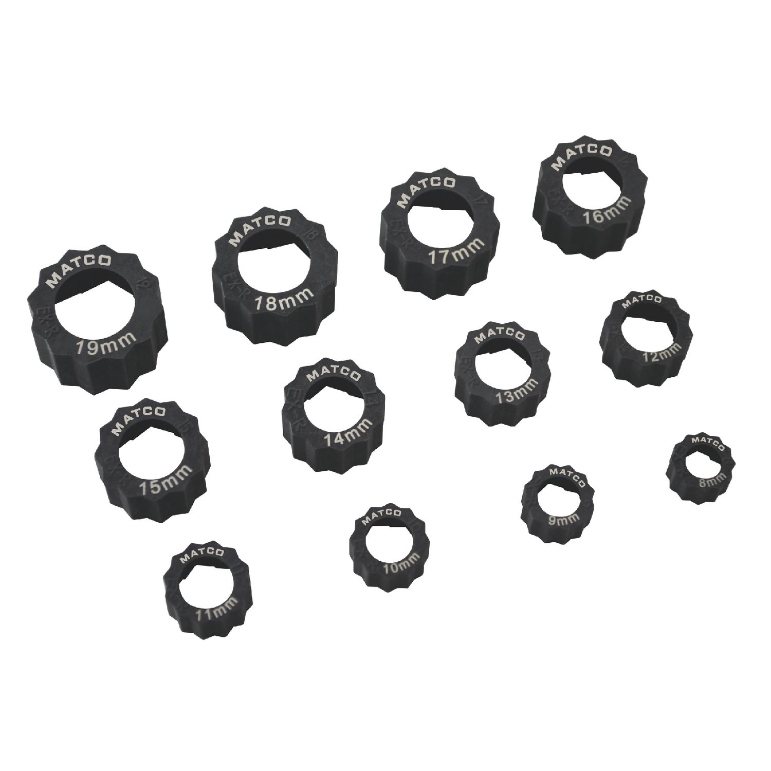 12 PIECE HEX GRIP EXTRACTOR RINGS HGEXR12 | eBaydiy Tools
