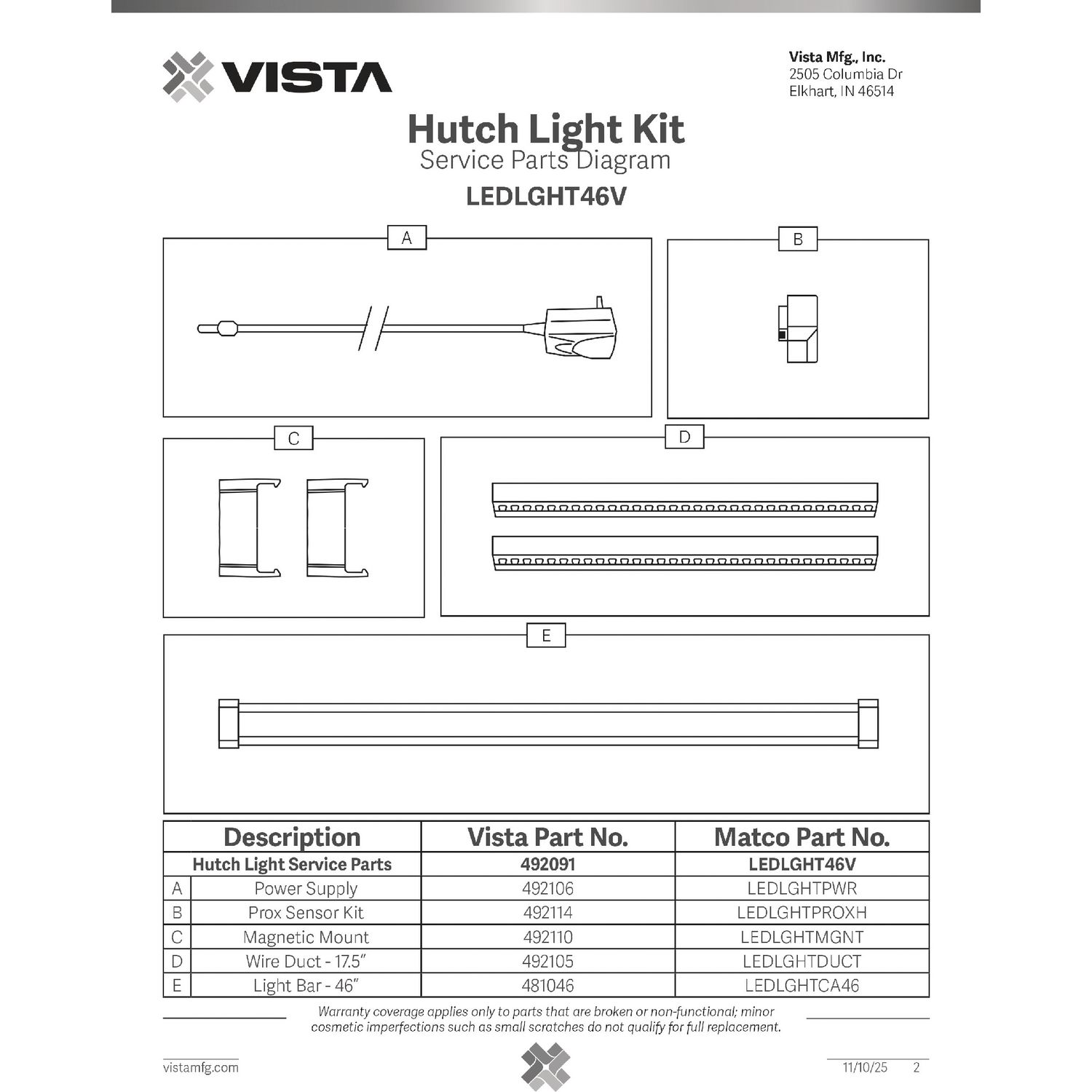 HUTCH LIGHT 46 LED LEDLGHT46V | eBaydiy Tools