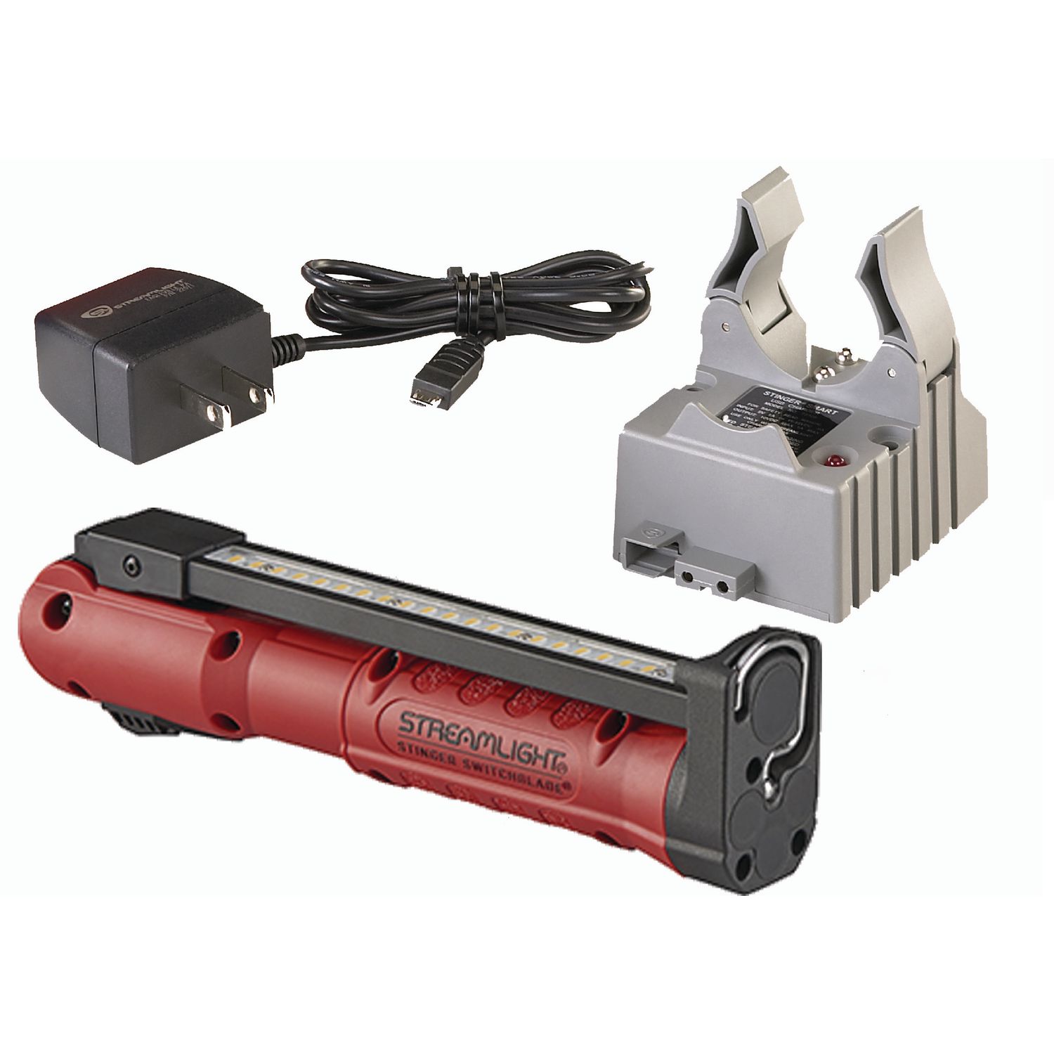 STREAMLIGHT STINGER 800 LUMENS SWITCHBLADE RECHARGEABLE WORKLIGHT - RED M95288 | eBaydiy Tools