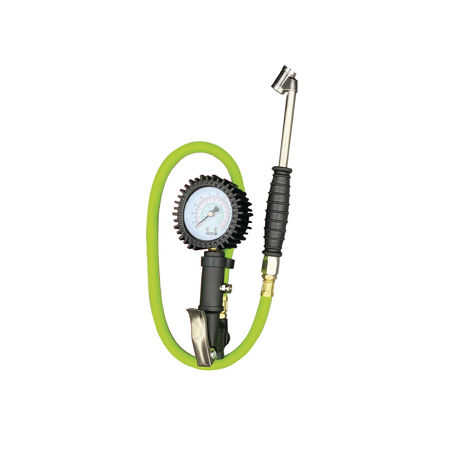 TIRE INFLATOR WITH PRESSURE GAUGE-GREEN MAT135DA | eBaydiy Tools