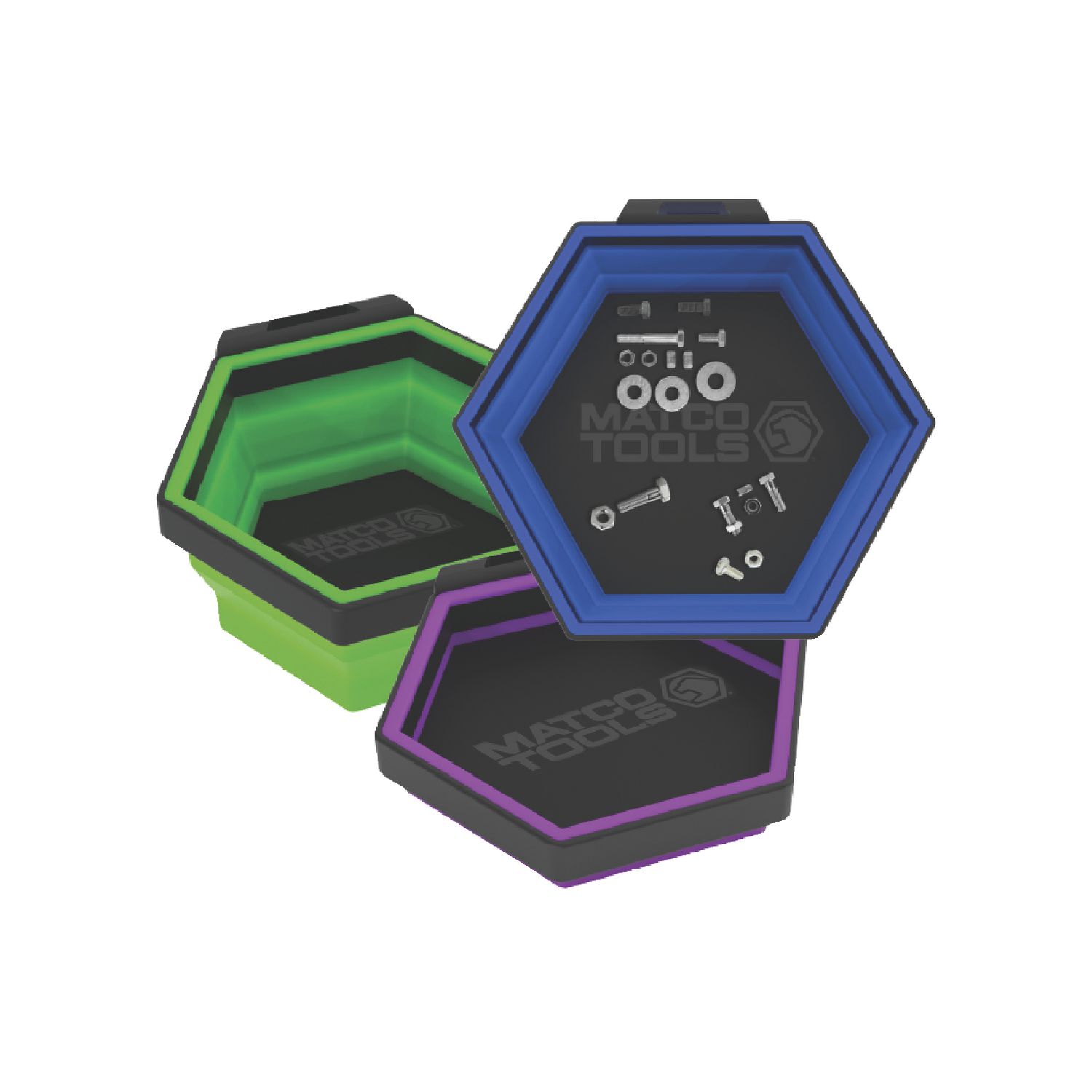 3 PIECE 4 MAGNETIC COLLAPSIBLE CUP SET - BLUE, GREEN AND PURPLE MM4HCUP3B | eBaydiy Tools