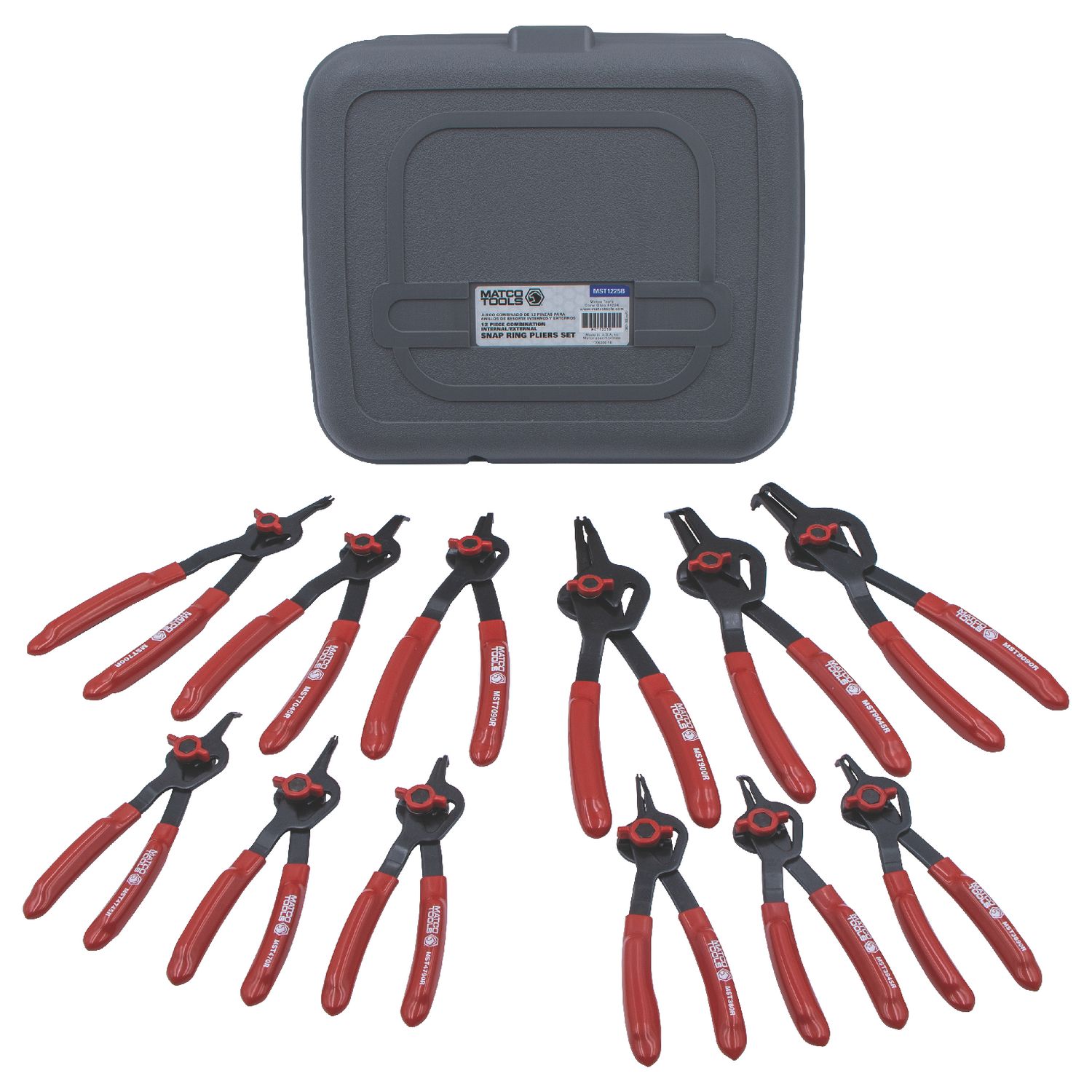 12 PIECE SNAP RING PLIERS SET MST1225B | eBaydiy Tools