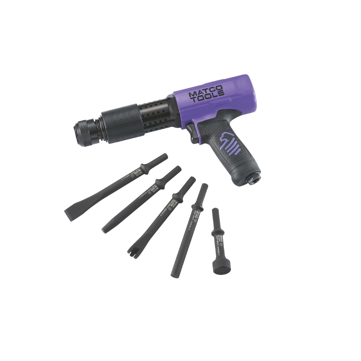 LONG BARREL PNEUMATIC AIR HAMMER KIT - PURPLE MT2916KPP | eBaydiy Tools