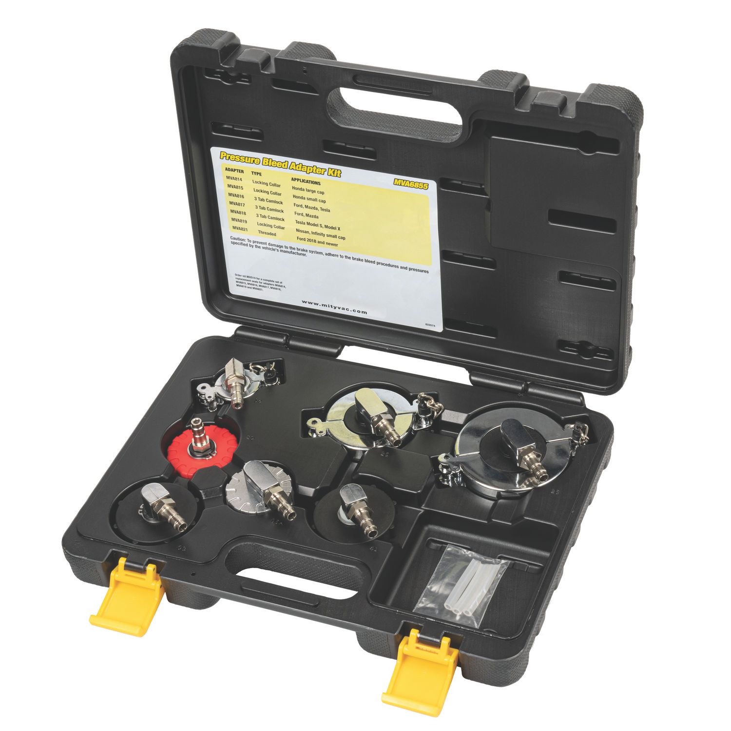 PRESSURE BRAKE BLEED ADAPTER SET, 7 PIECE MVA6855 | eBaydiy Tools