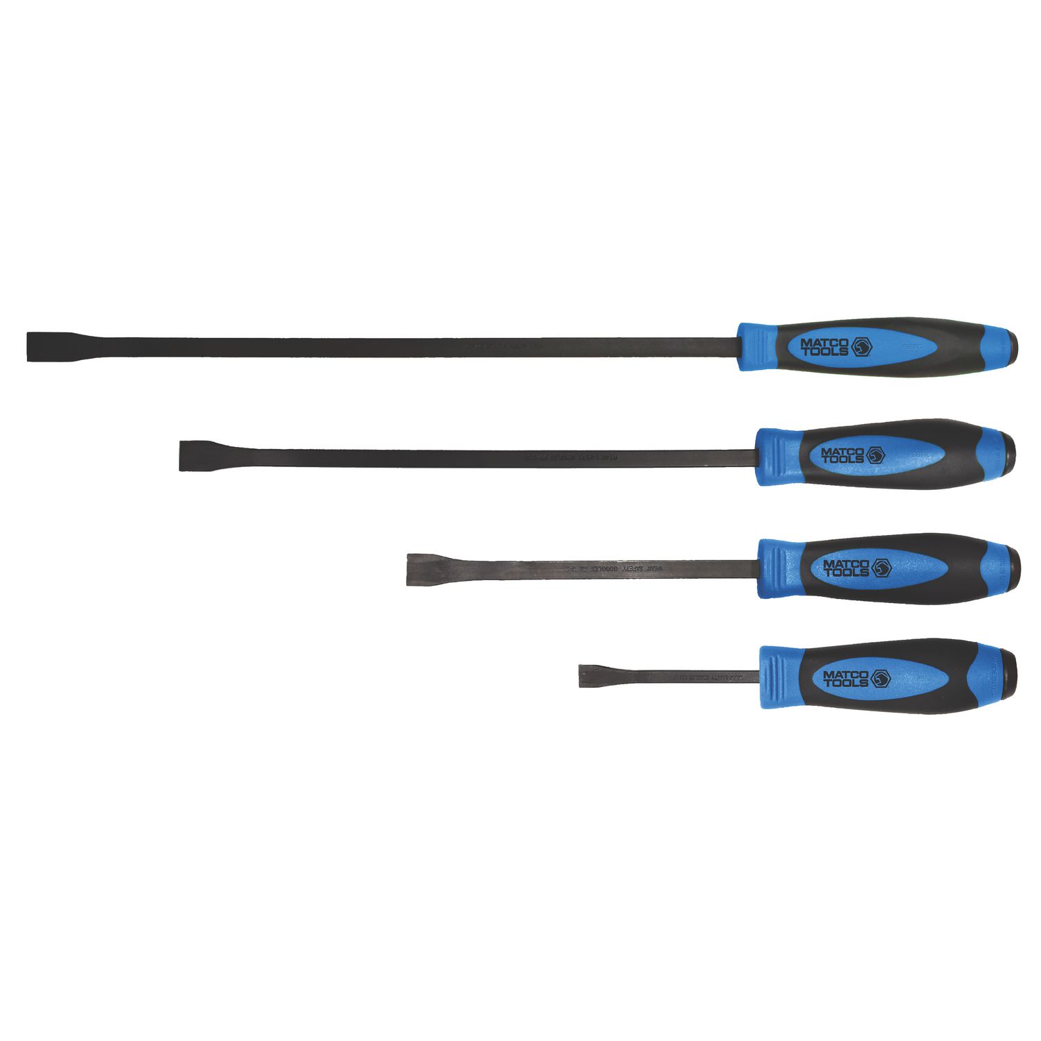 4 PIECE CURVED TIP PRY BAR SET - BLUE PBSB4C | eBaydiy Tools