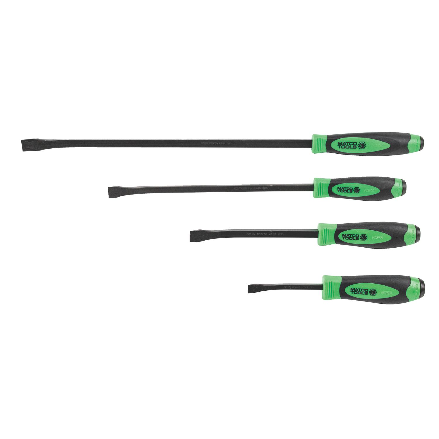 4 PIECE CURVED TIP PRY BAR SET - GREEN PBSG4C | eBaydiy Tools