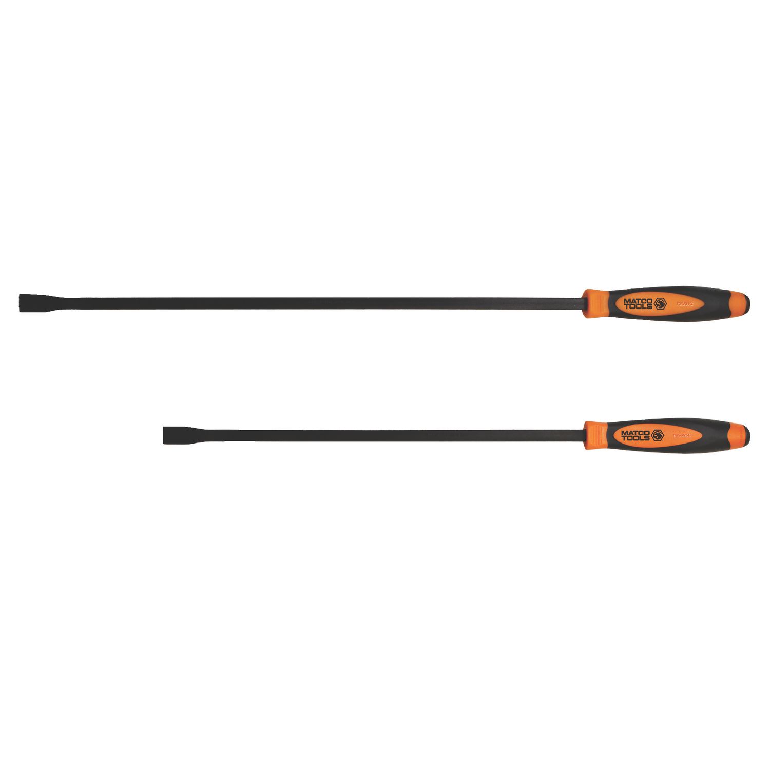 2 PIECE STRAIGHT AND CURVED TIP PRY BAR SET - ORANGE PBSO2C | eBaydiy Tools