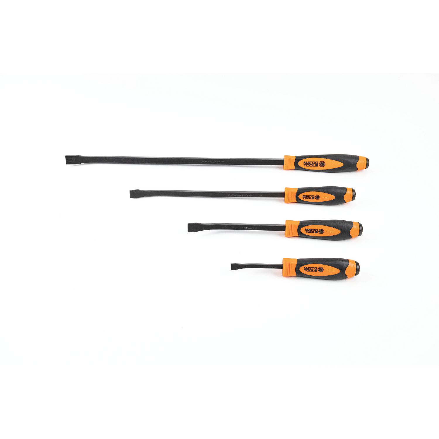 4 PIECE CURVED TIP PRY BAR SET - ORANGE PBSO4C | eBaydiy Tools