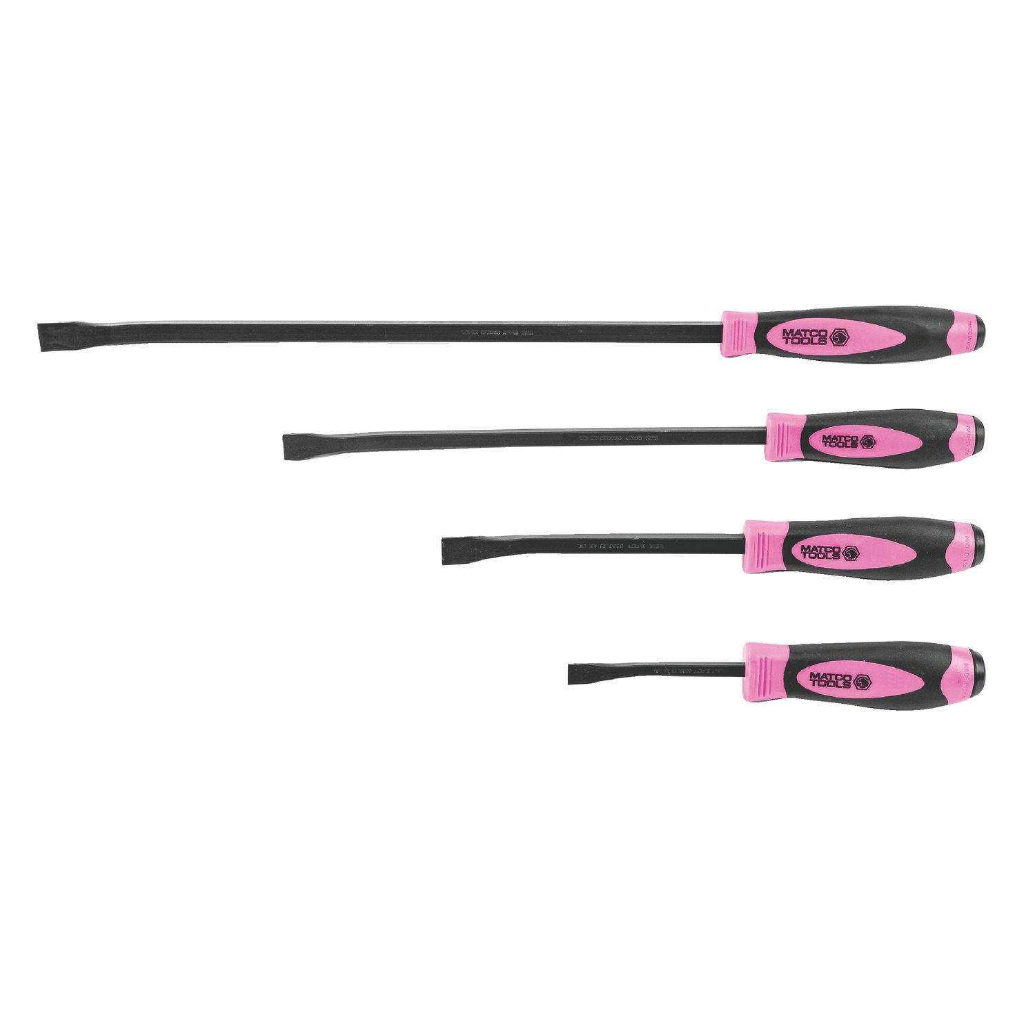 4 PIECE CURVED TIP PRY BAR SET - PINK PBSPK4C | eBaydiy Tools