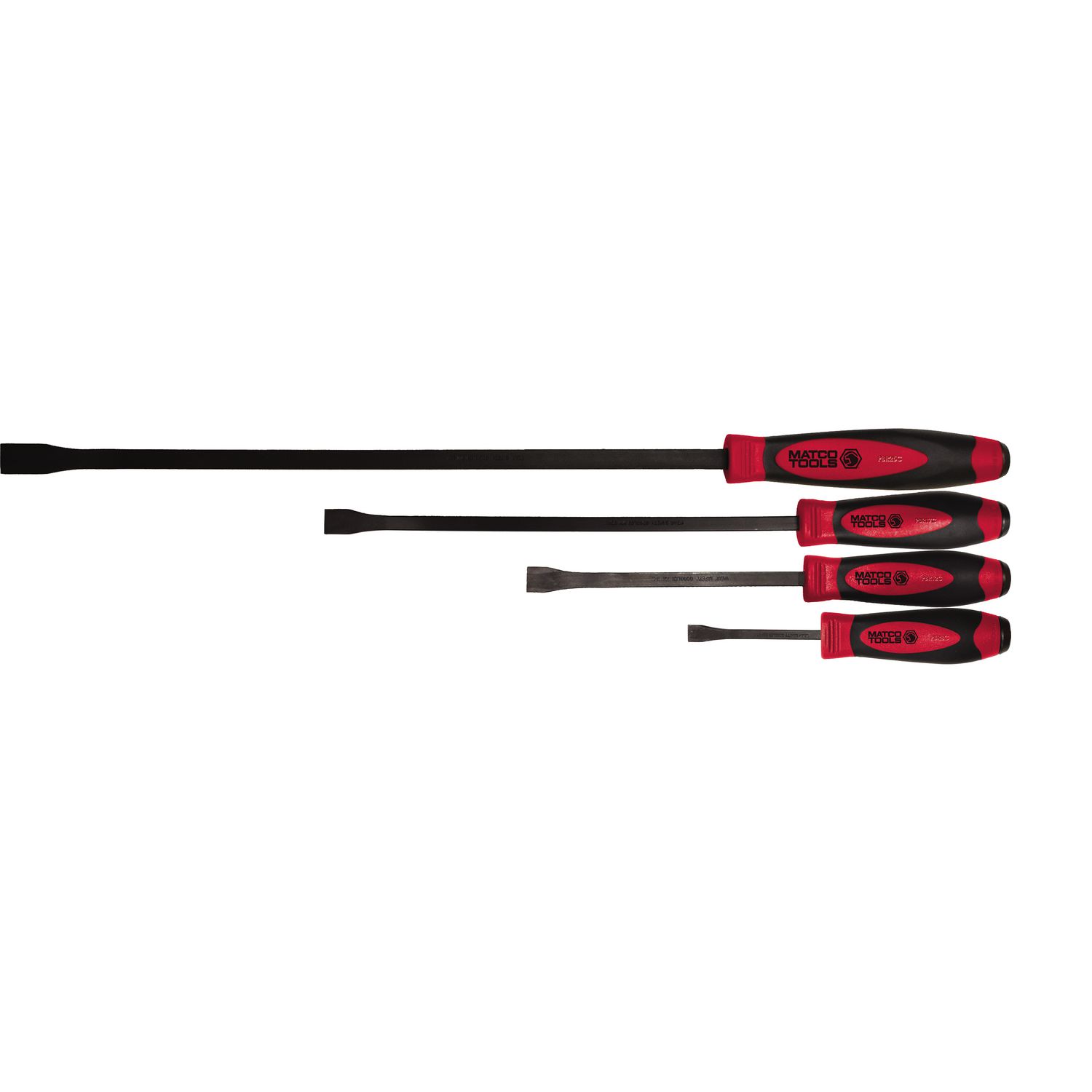 4 PIECE CURVED TIP PRY BAR SET - RED PBSR4C | eBaydiy Tools