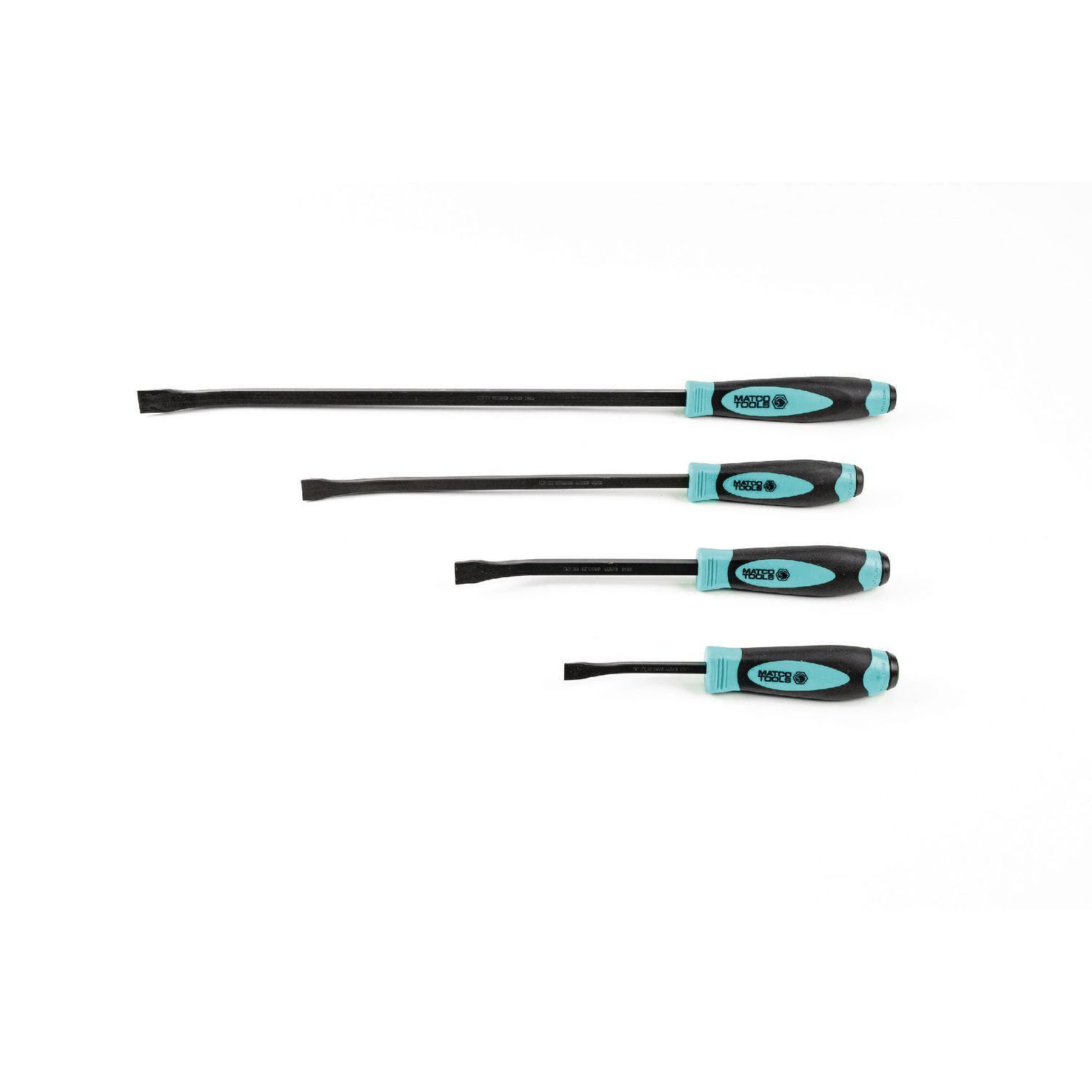 4 PIECE CURVED TIP PRY BAR SET - TEAL PBSTT4C | eBaydiy Tools