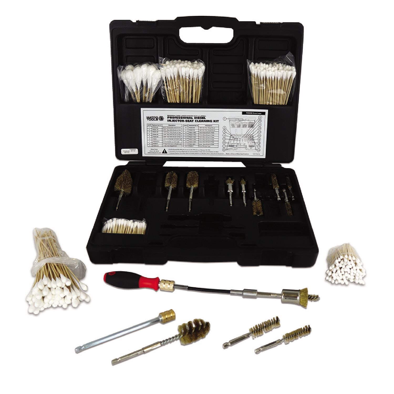 17 PIECE BRASS DIESEL INJECTOR SEAT CLEANING KIT PM8090B | eBaydiy Tools