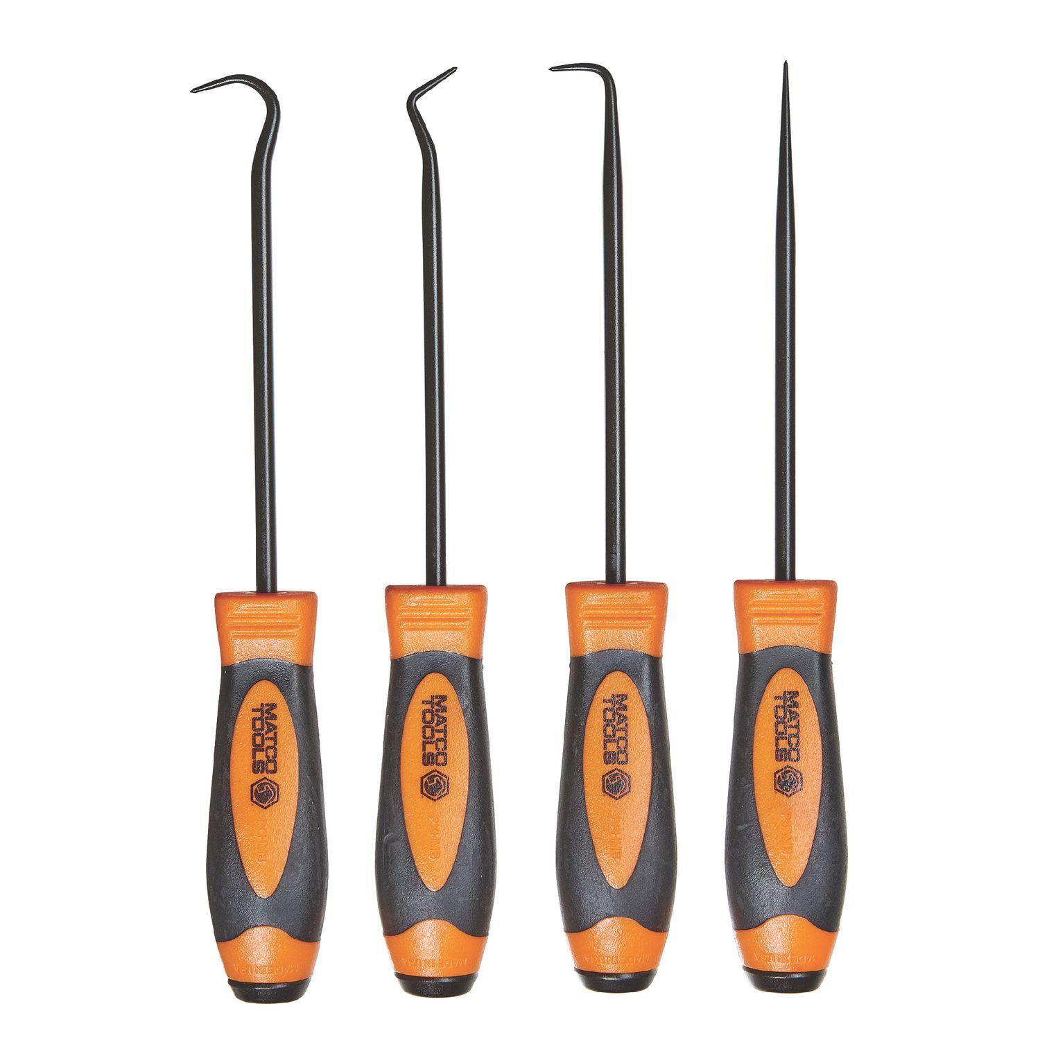 4 PIECE HOOK AND PICK SET WITH METAL CAP - ORANGE PSM4B | eBaydiy Tools