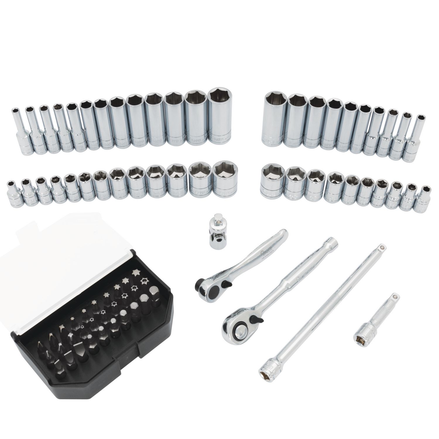 52 PIECE 1/4 DRIVE SILVER EAGLE® CHROME MASTER SOCKET SET SA50SEA | eBaydiy Tools