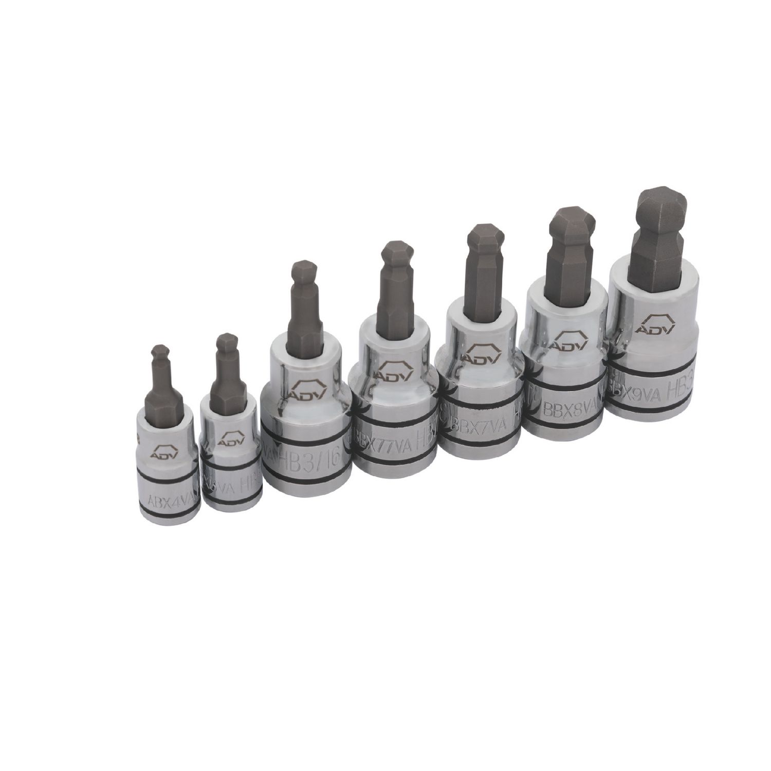7 PIECE 1/4 AND 3/8 DRIVE SAE ADV BALL HEX BIT SOCKET SET SABBX7VA | eBaydiy Tools