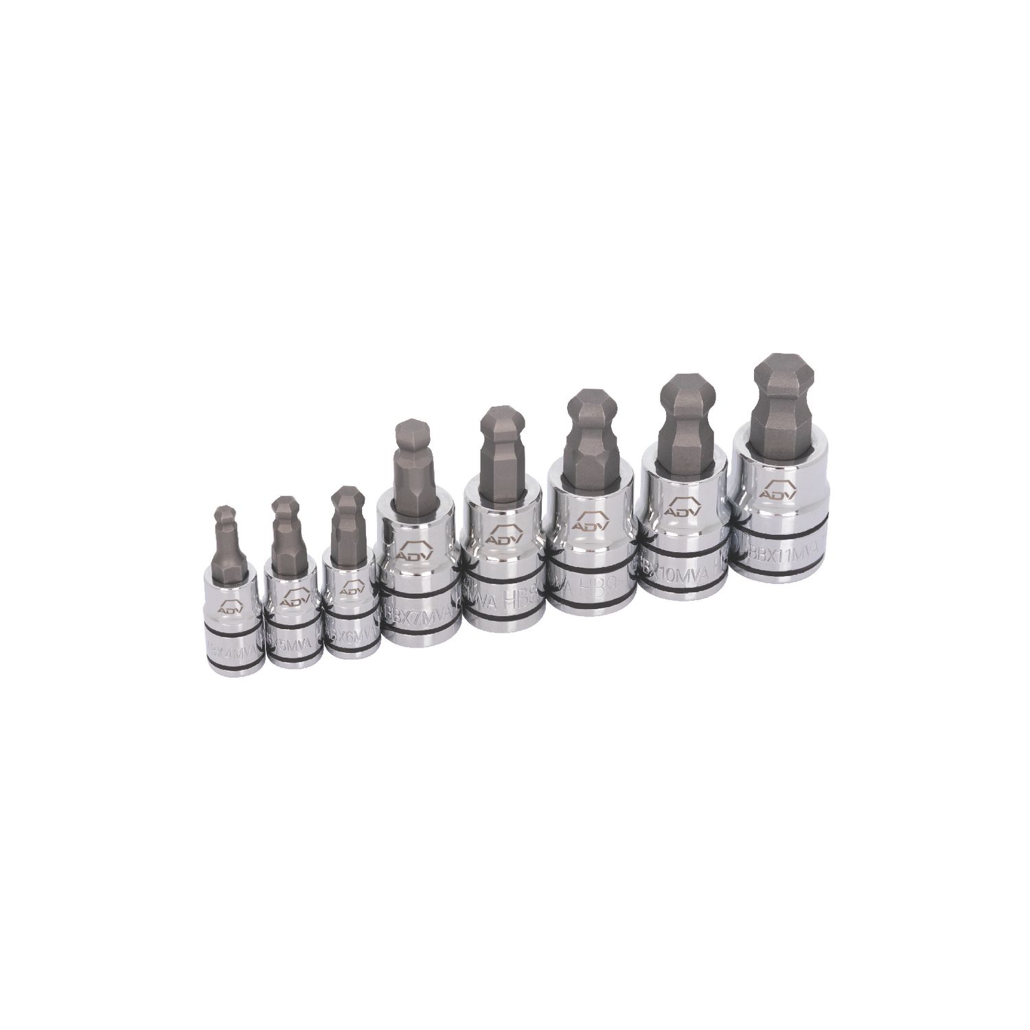 8 PIECE 1/4 AND 3/8 DRIVE METRIC ADV BALL HEX BIT SOCKET SET SABBXM8VA | eBaydiy Tools