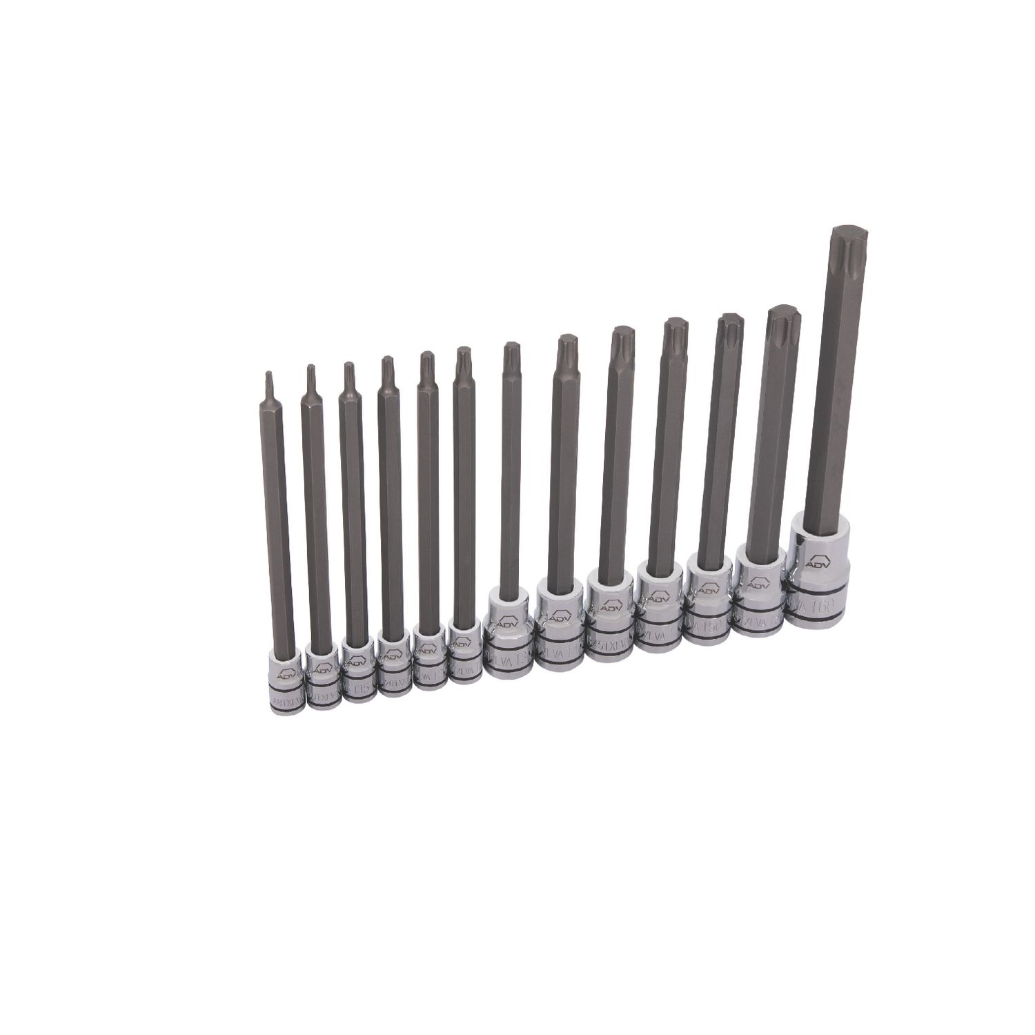 13 PIECE 1/4, 3/8, AND 1/2 DRIVE ADV LONG TORX® BIT SOCKET SET SABCTXL13VA | eBaydiy Tools
