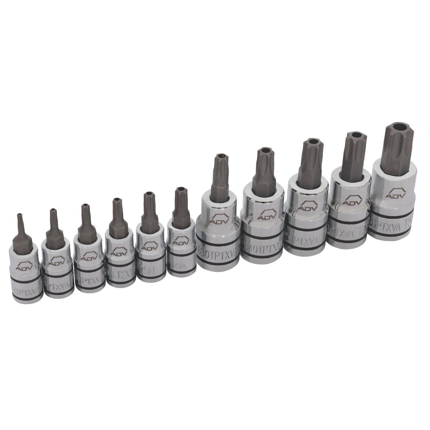 11 PIECE 1/4 AND 3/8 DRIVE ADV TAMPER-RESISTANT TORX® BIT SOCKET SET SABTPTX11VA | eBaydiy Tools