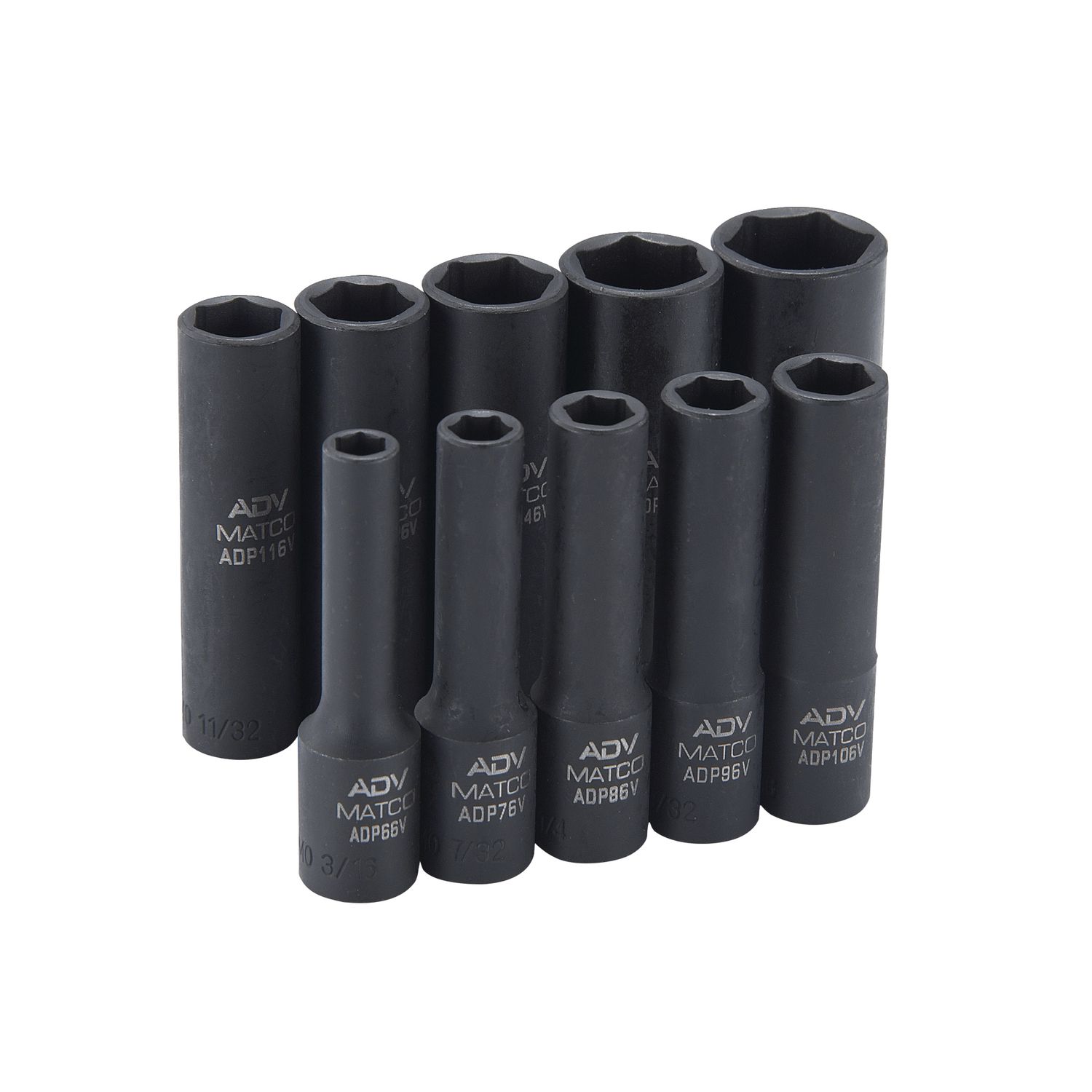 10 PIECE 1/4 DRIVE SAE 6 POINT ADV DEEP IMPACT SOCKET SET SADP106V | eBaydiy Tools
